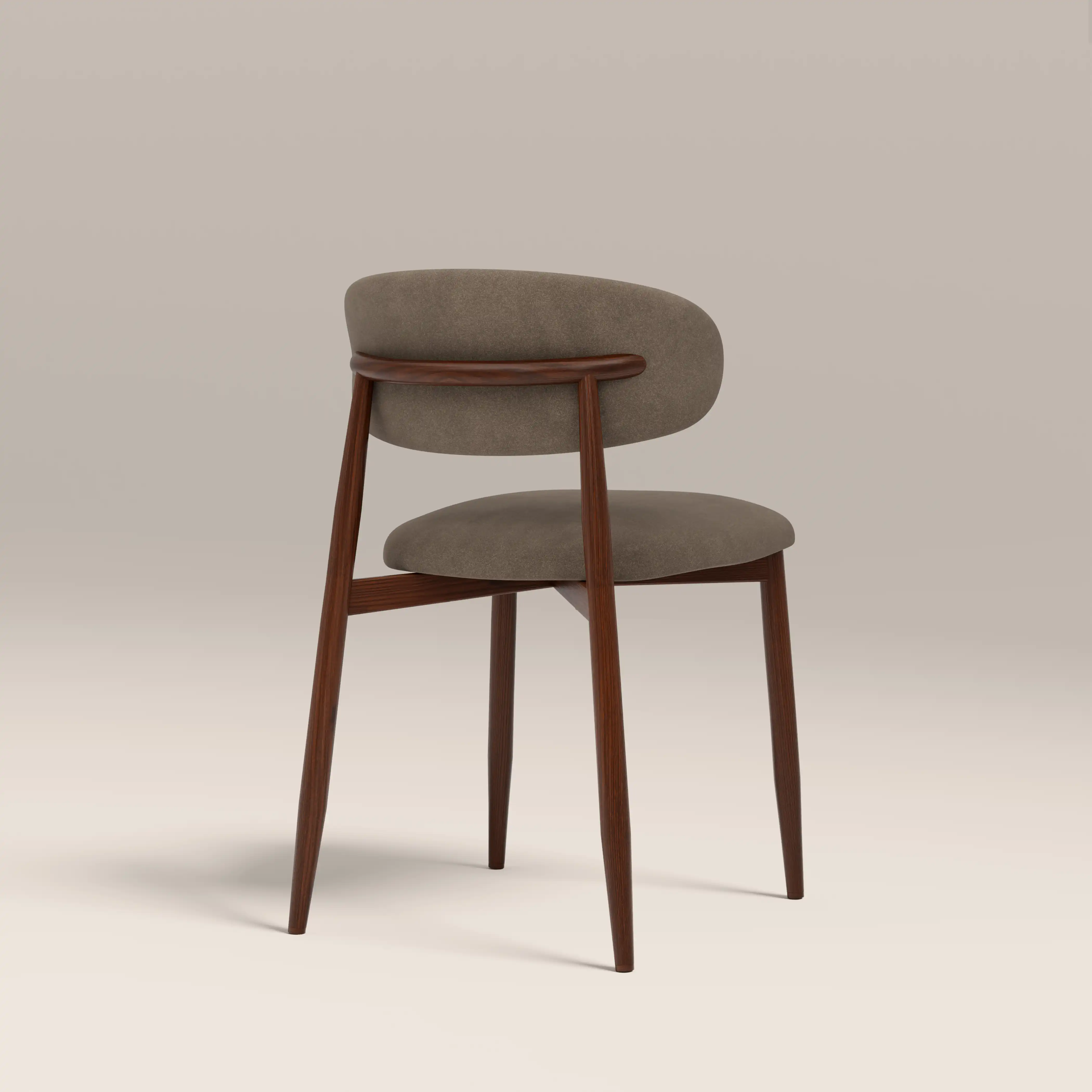 Halston Dining Chair | Truffle Brown Sustainable Mohair Velvet & Walnut - Image 5