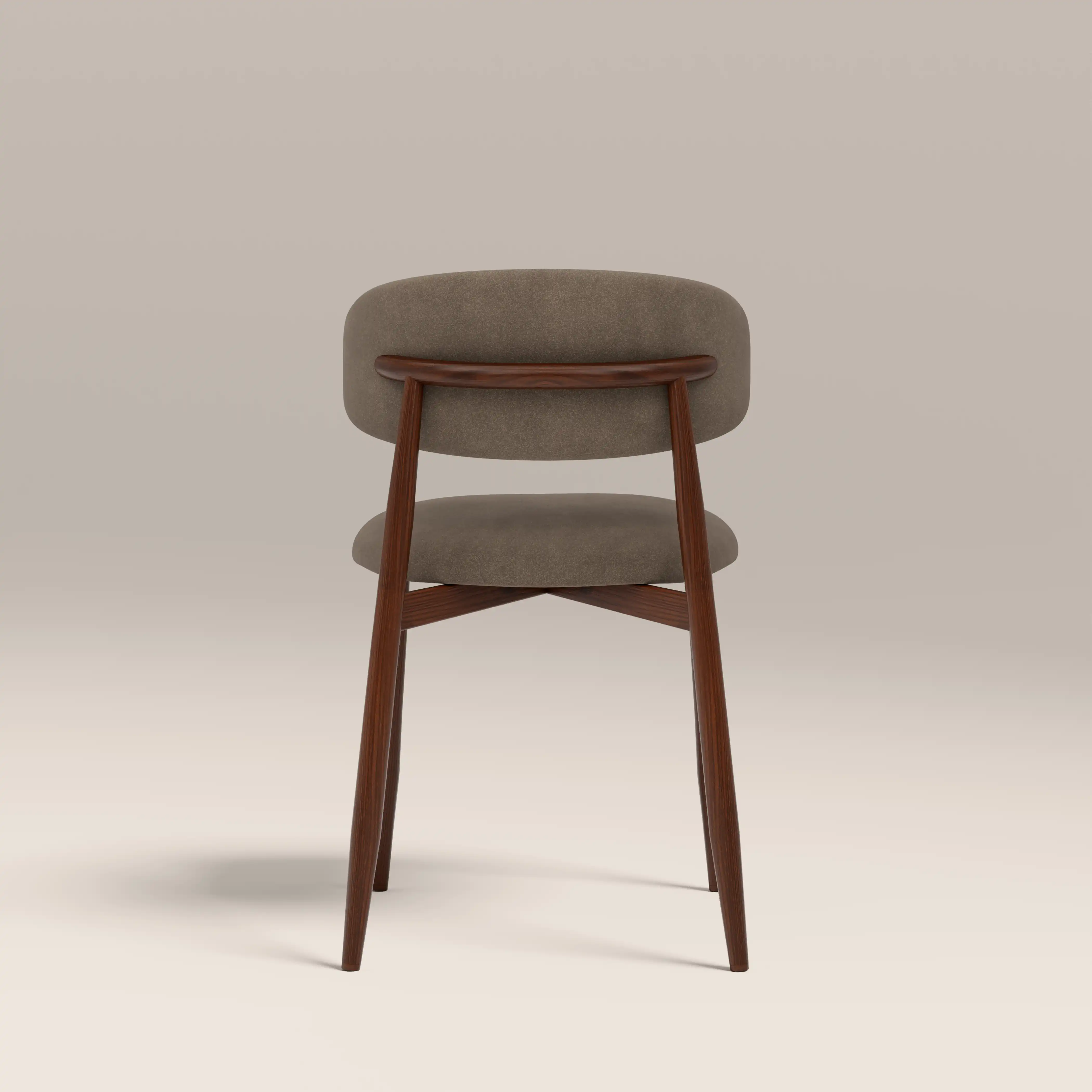 Halston Dining Chair | Truffle Brown Sustainable Mohair Velvet & Walnut - Image 6