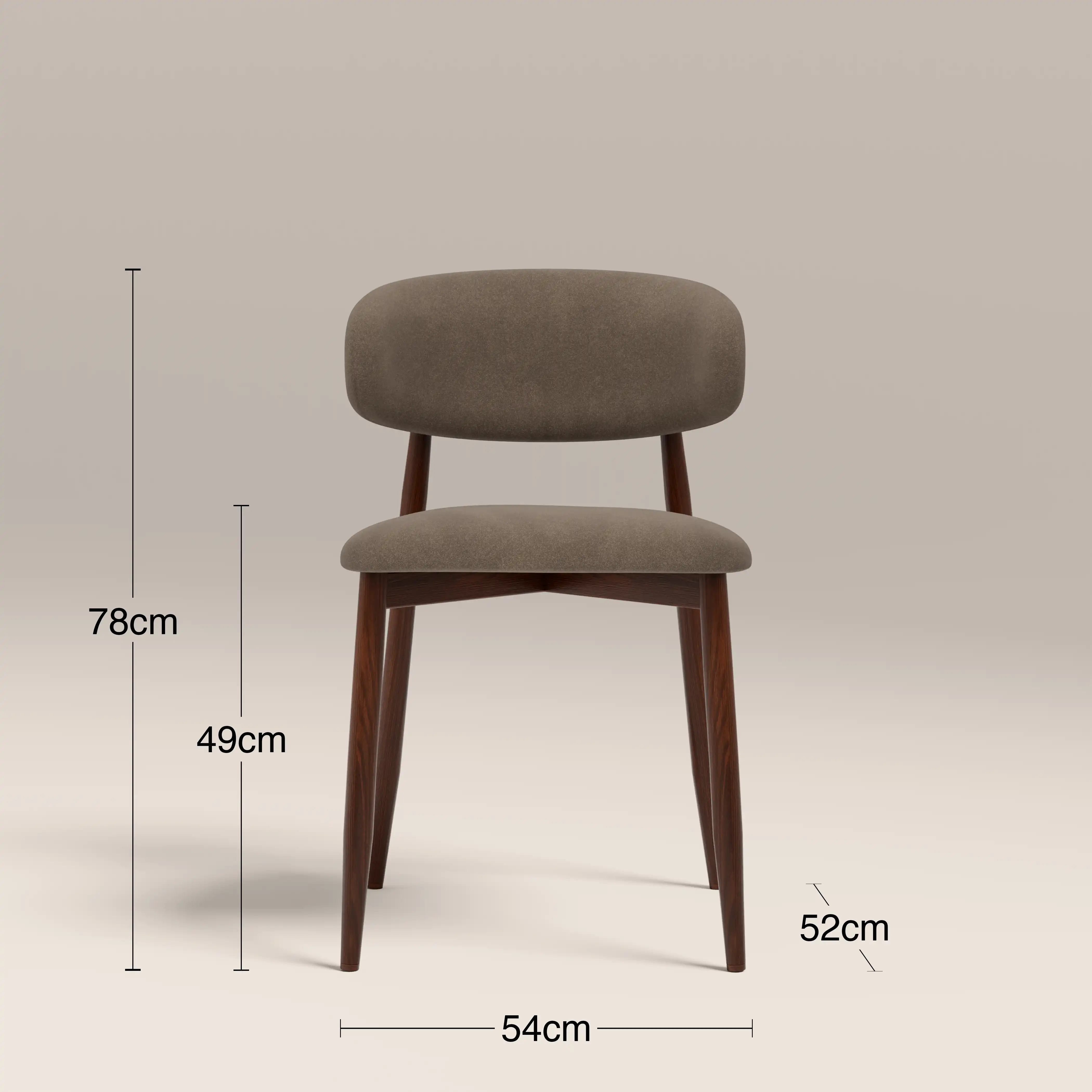 Halston Dining Chair | Truffle Brown Sustainable Mohair Velvet & Walnut - Image 7