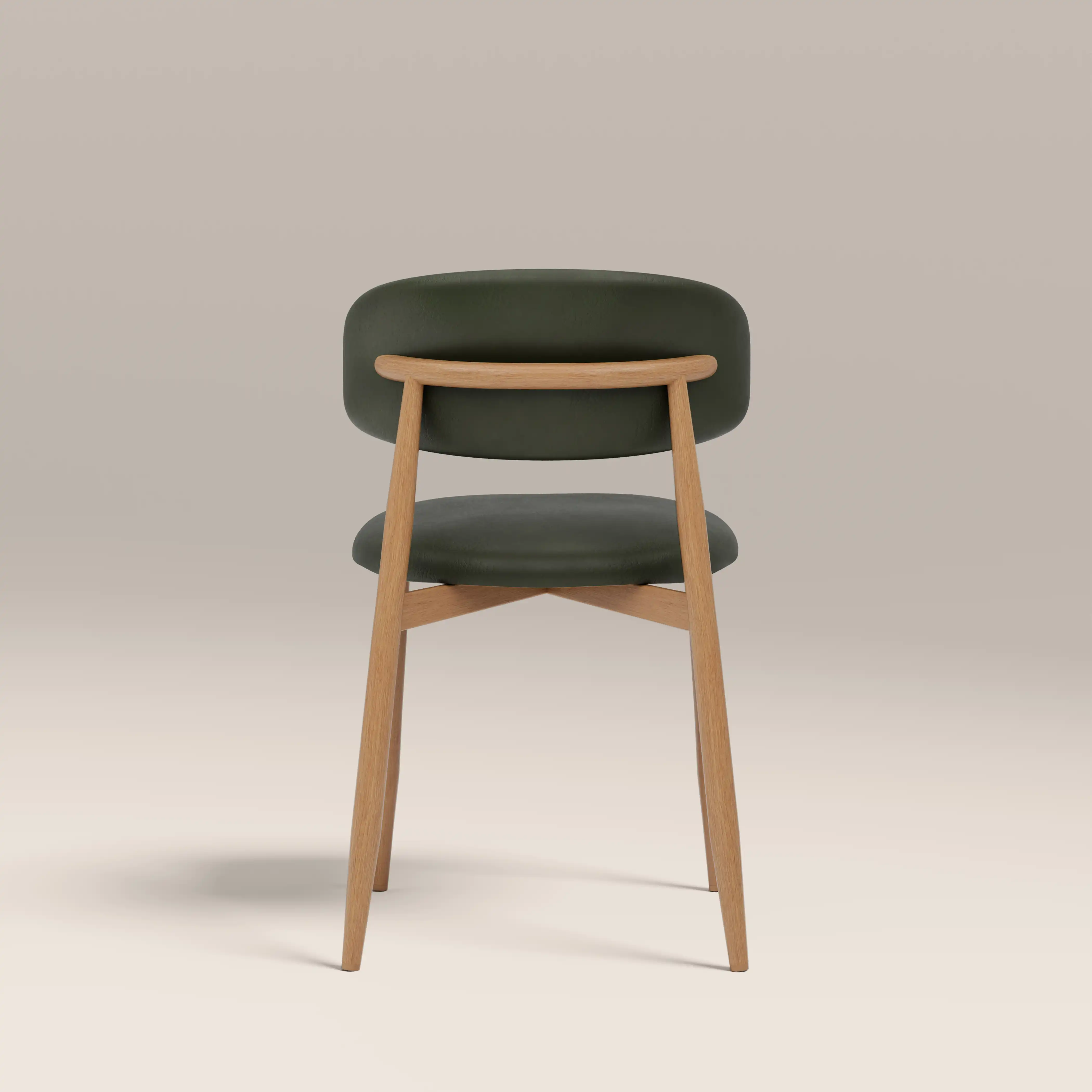 Halston Dining Chair | Vintage Green Faux Leather & Oak - Image 6