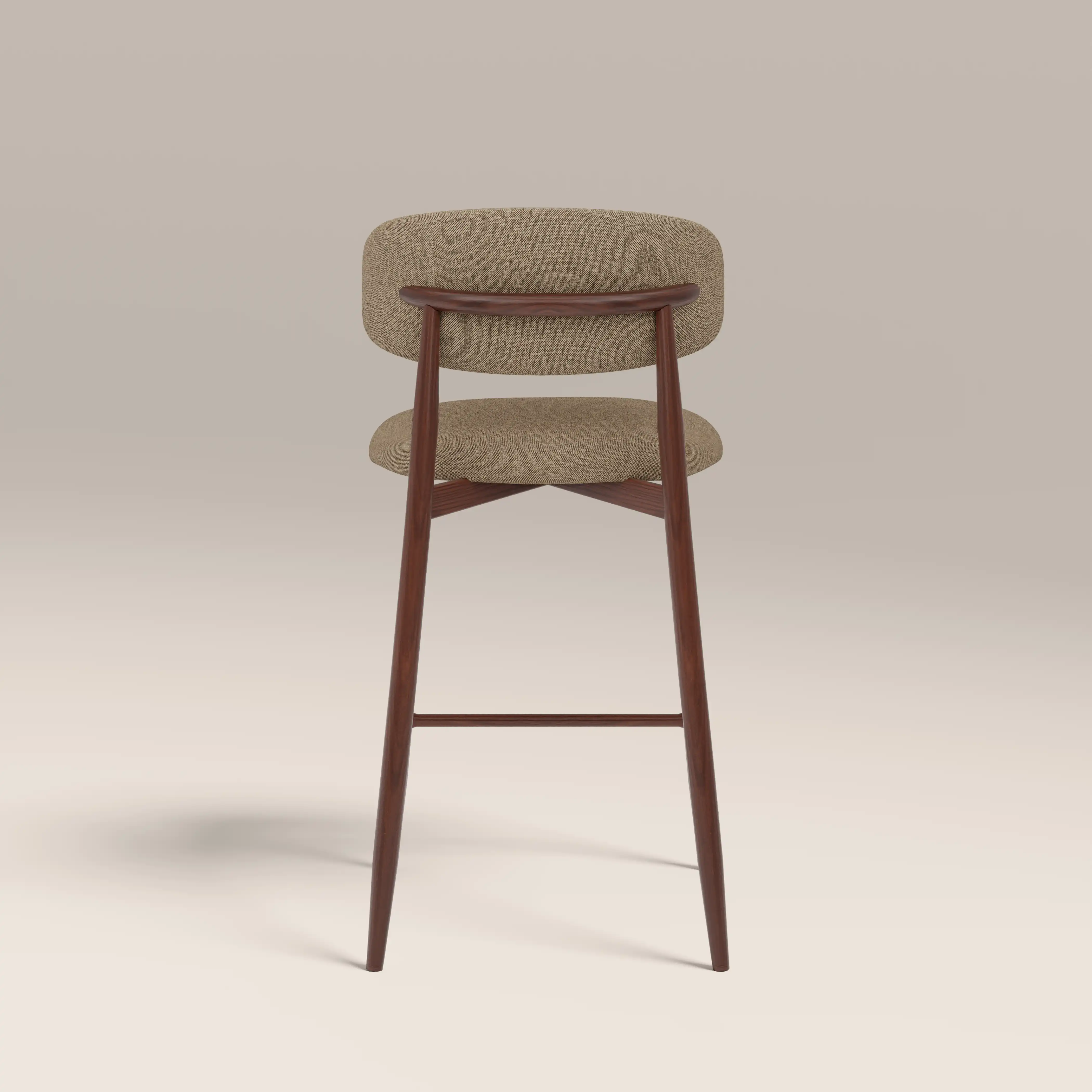 Halston Kitchen Stool | Latte Sustainable Fabric & Walnut - Image 6