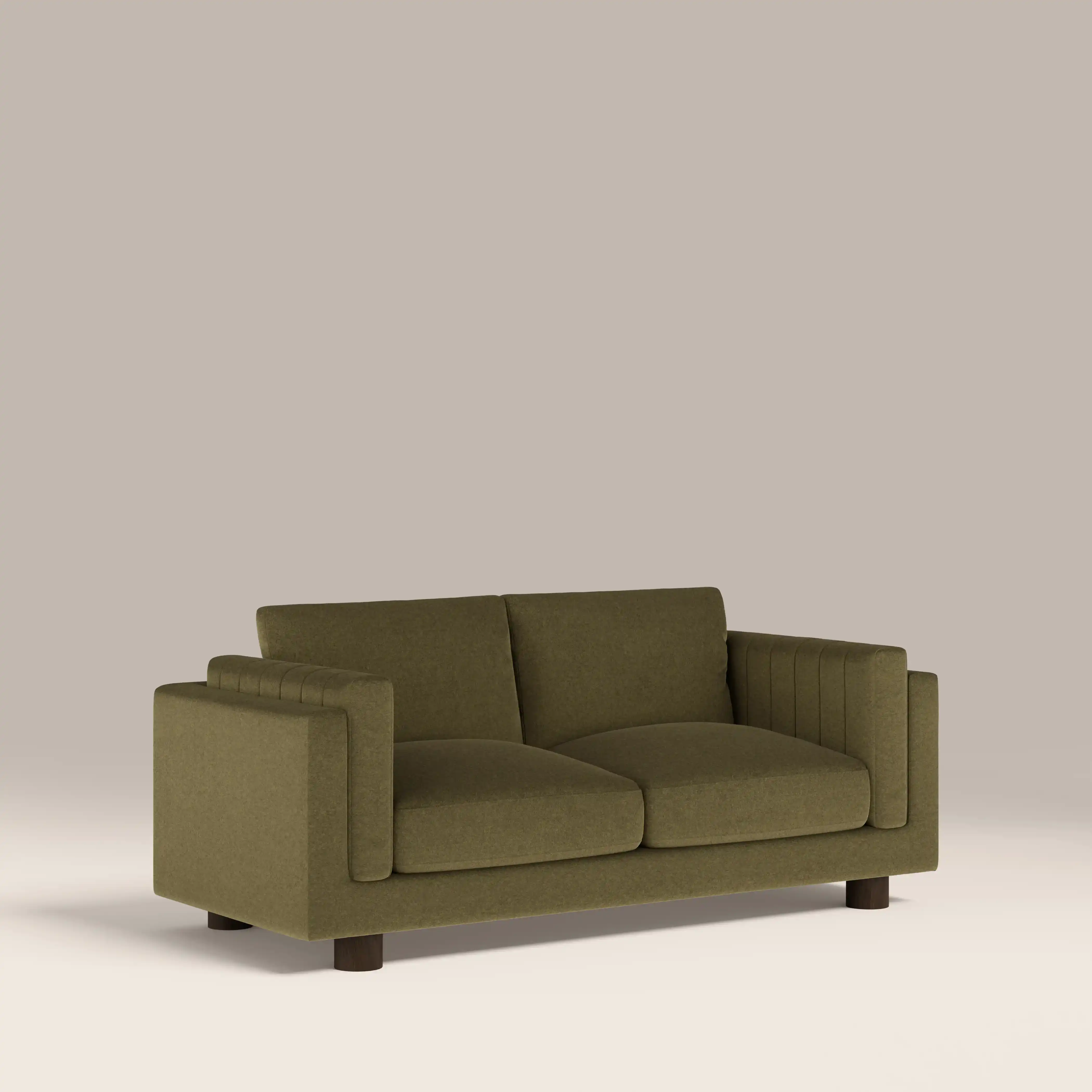 Halton 2 Seater Sofa | Moss Green Sustainable Mohair Velvet - Image 4