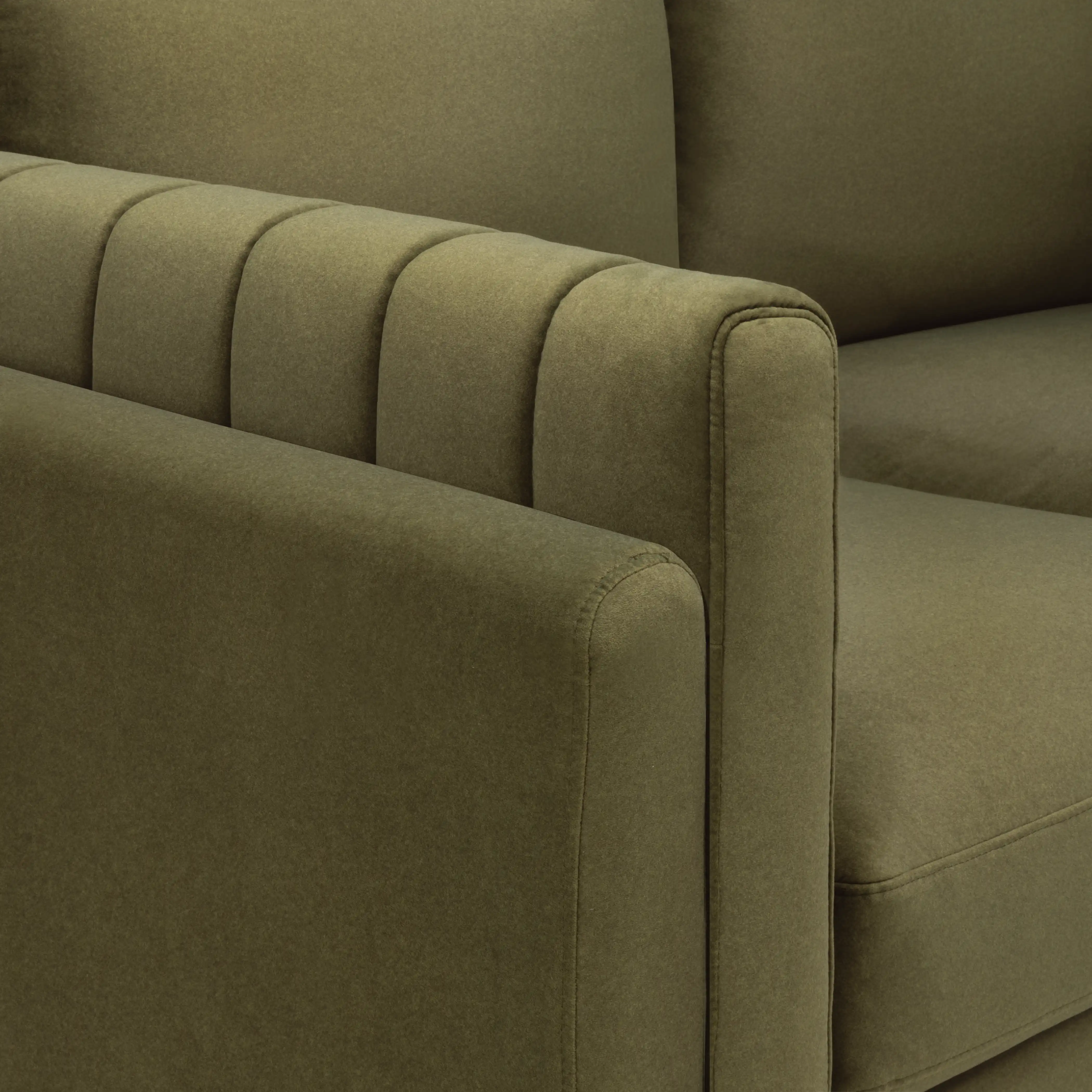 Halton 2 Seater Sofa | Moss Green Sustainable Mohair Velvet - Image 6