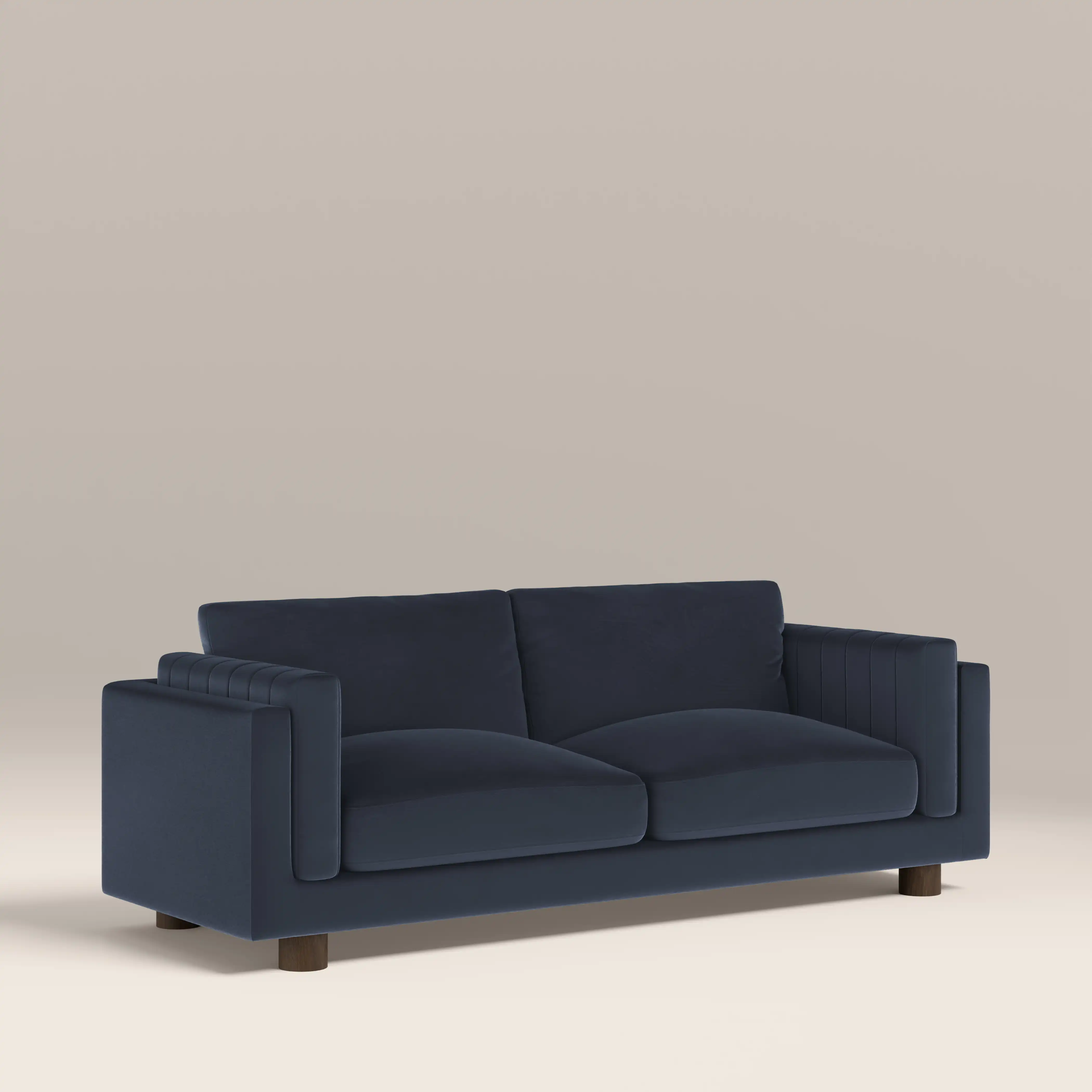 Halton 3 Seater Sofa | Dark Blue Sustainable Velvet - Image 2