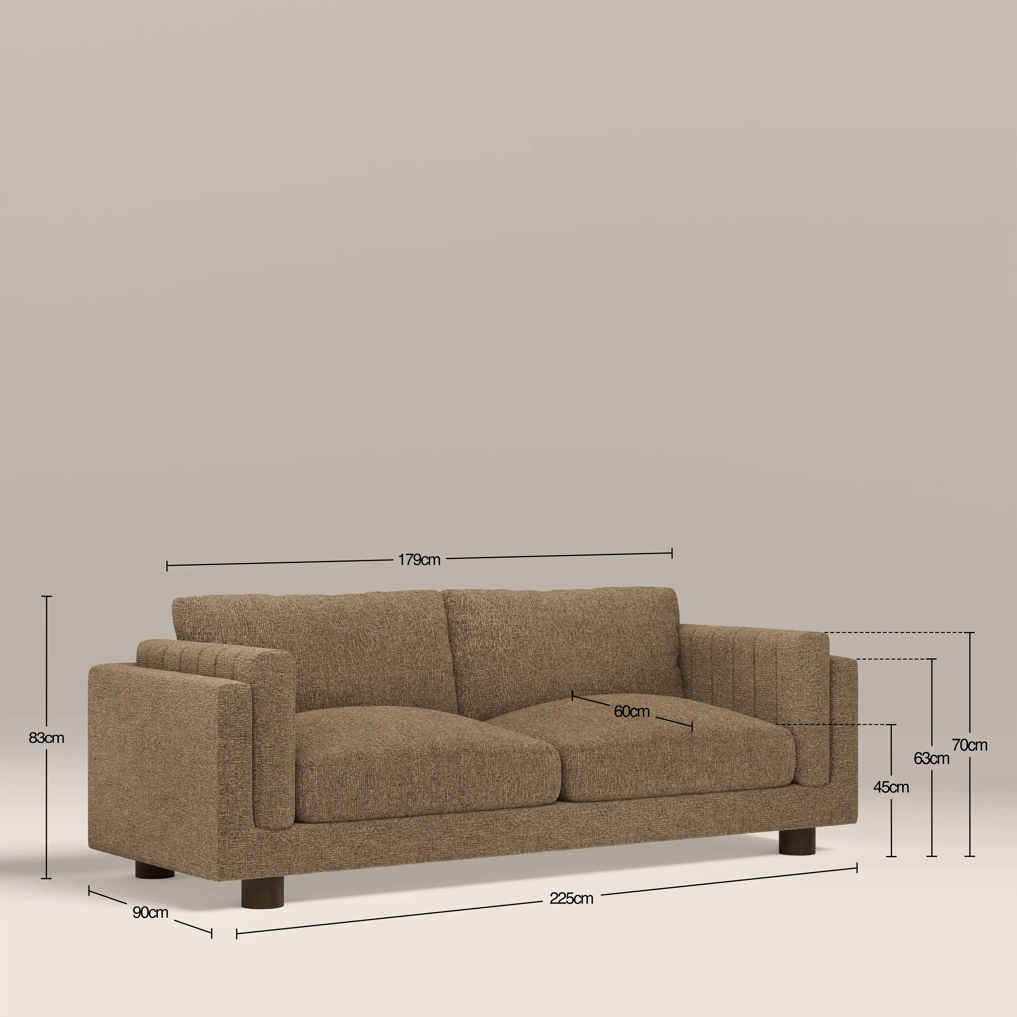 Halton 3 Seater Sofa | Speckled Cappuccino Boucle - Image 8