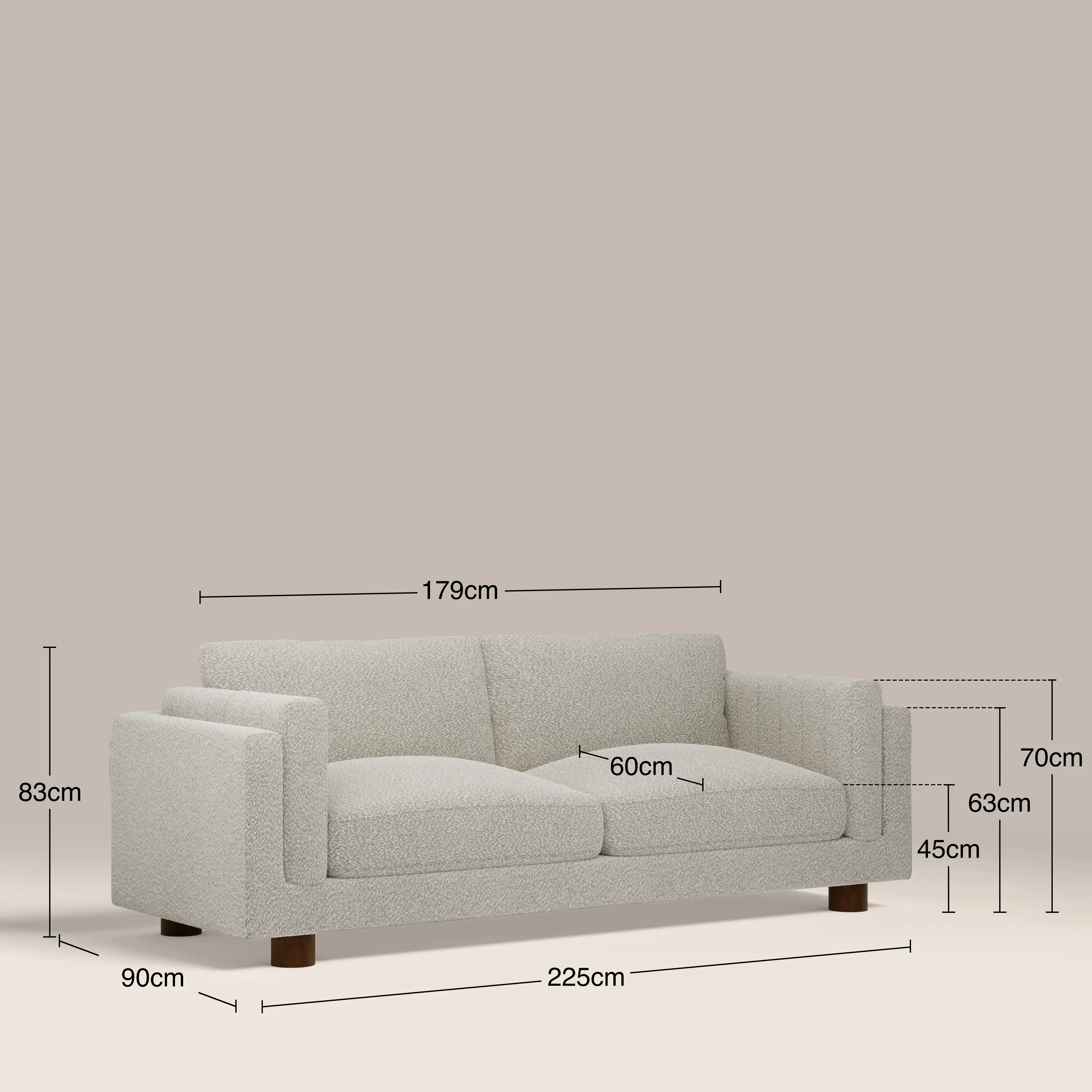 Halton 3 Seater Sofa | Speckled Stone Sustainable Boucle - Image 8