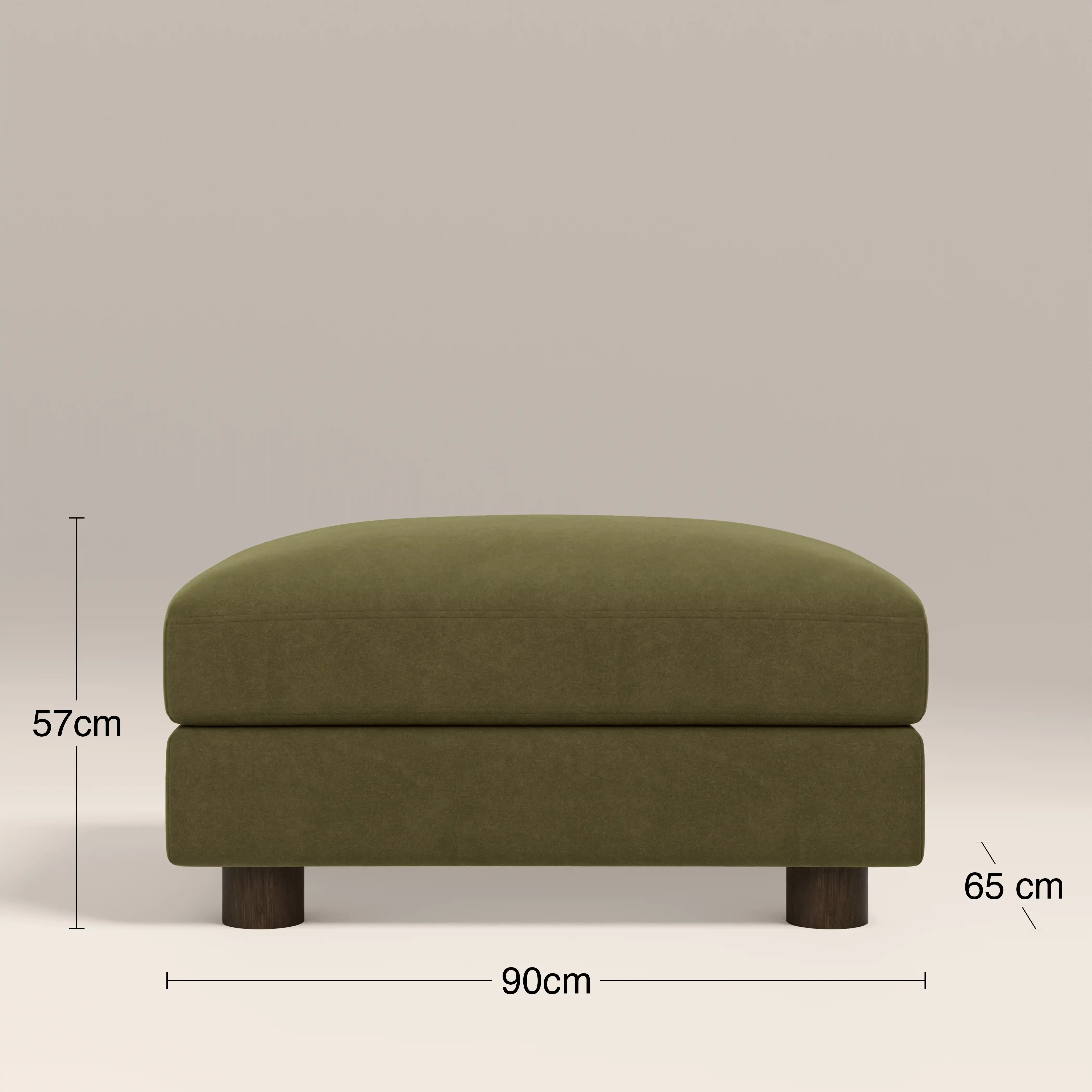 Halton Footstool | Moss Green Sustainable Mohair Velvet - Image 5
