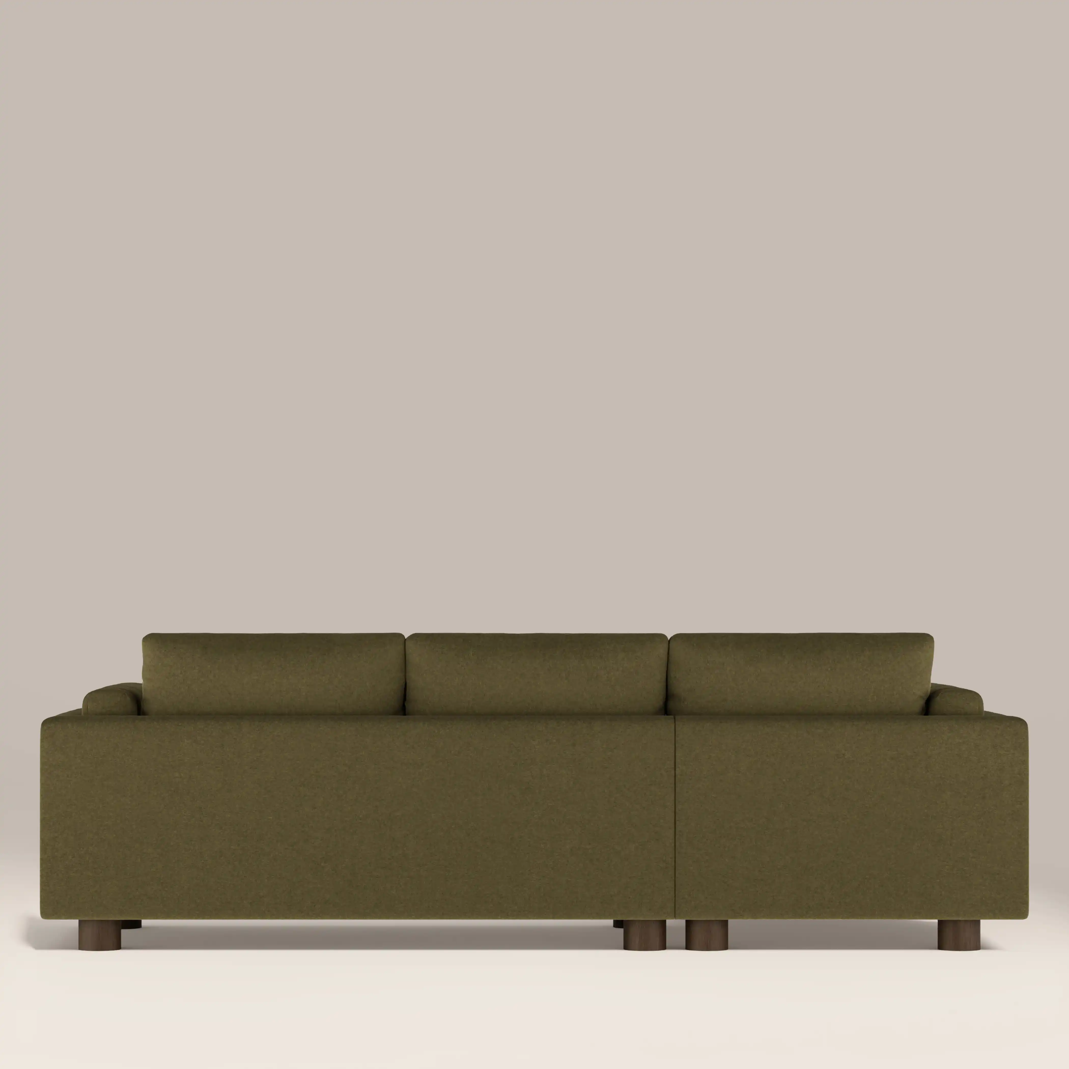 Halton Left Hand Chaise Sofa | Moss Green Sustainable Mohair Velvet - Image 7