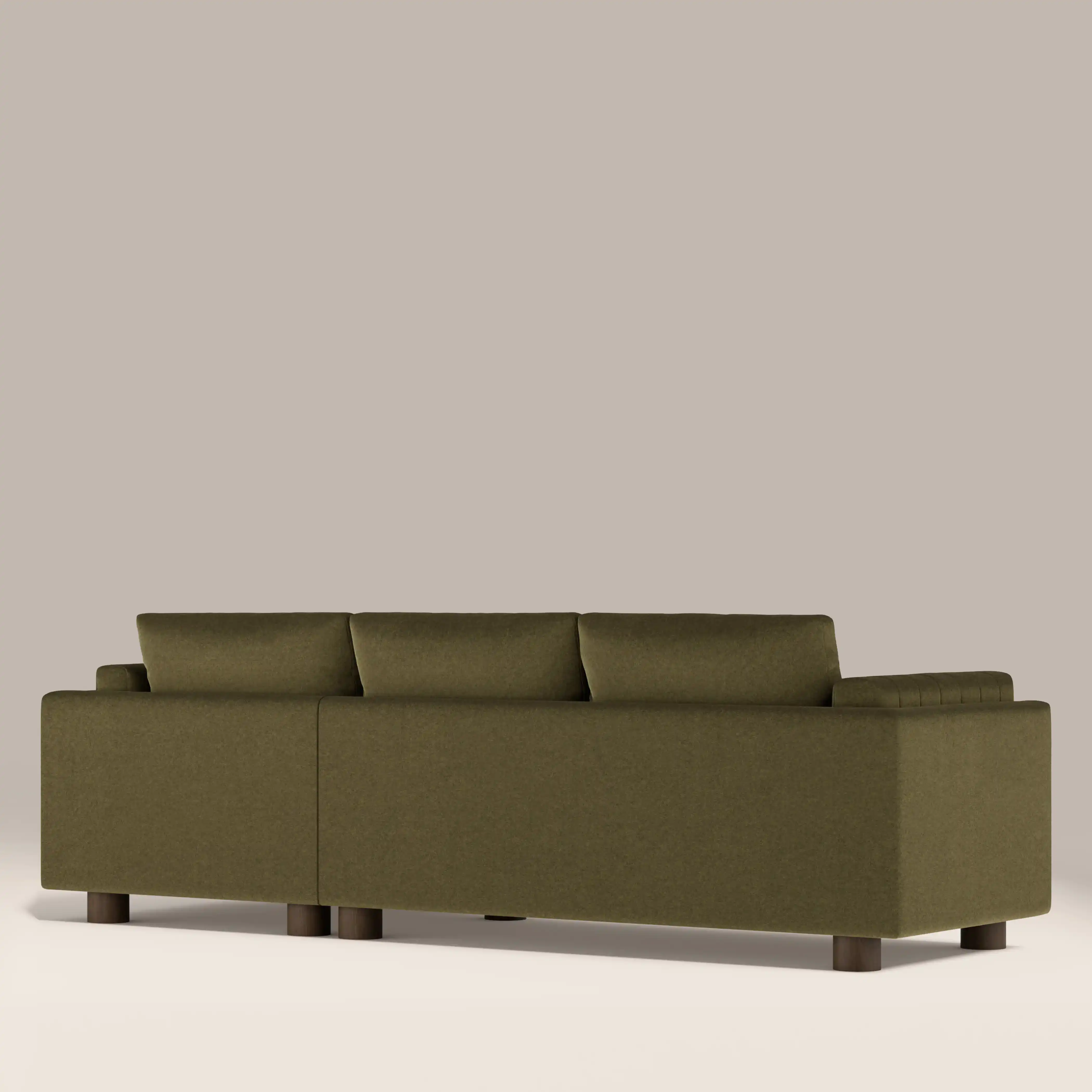Halton Right Hand Chaise Sofa | Moss Green Sustainable Mohair Velvet - Image 7
