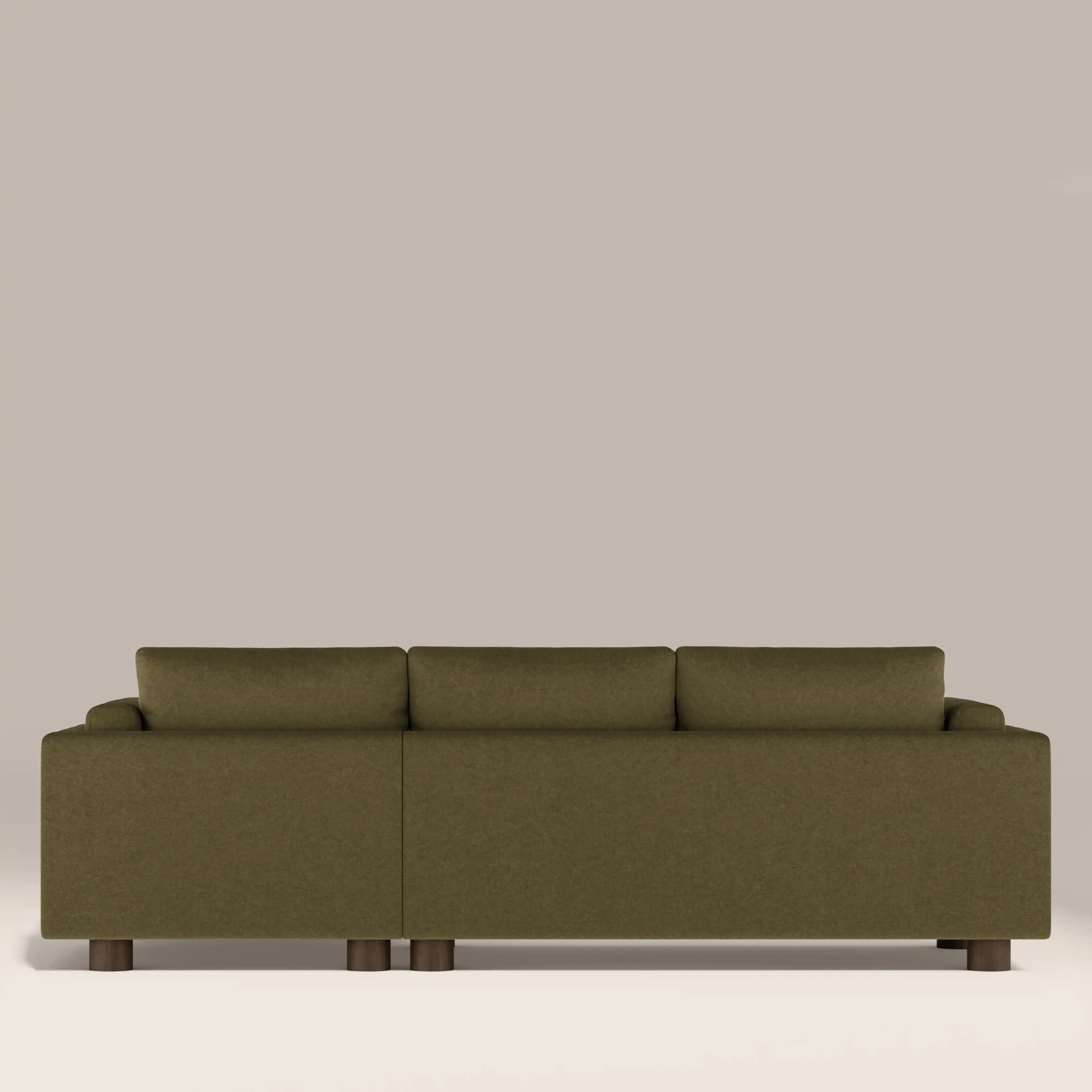 Halton Right Hand Chaise Sofa | Moss Green Sustainable Mohair Velvet - Image 8