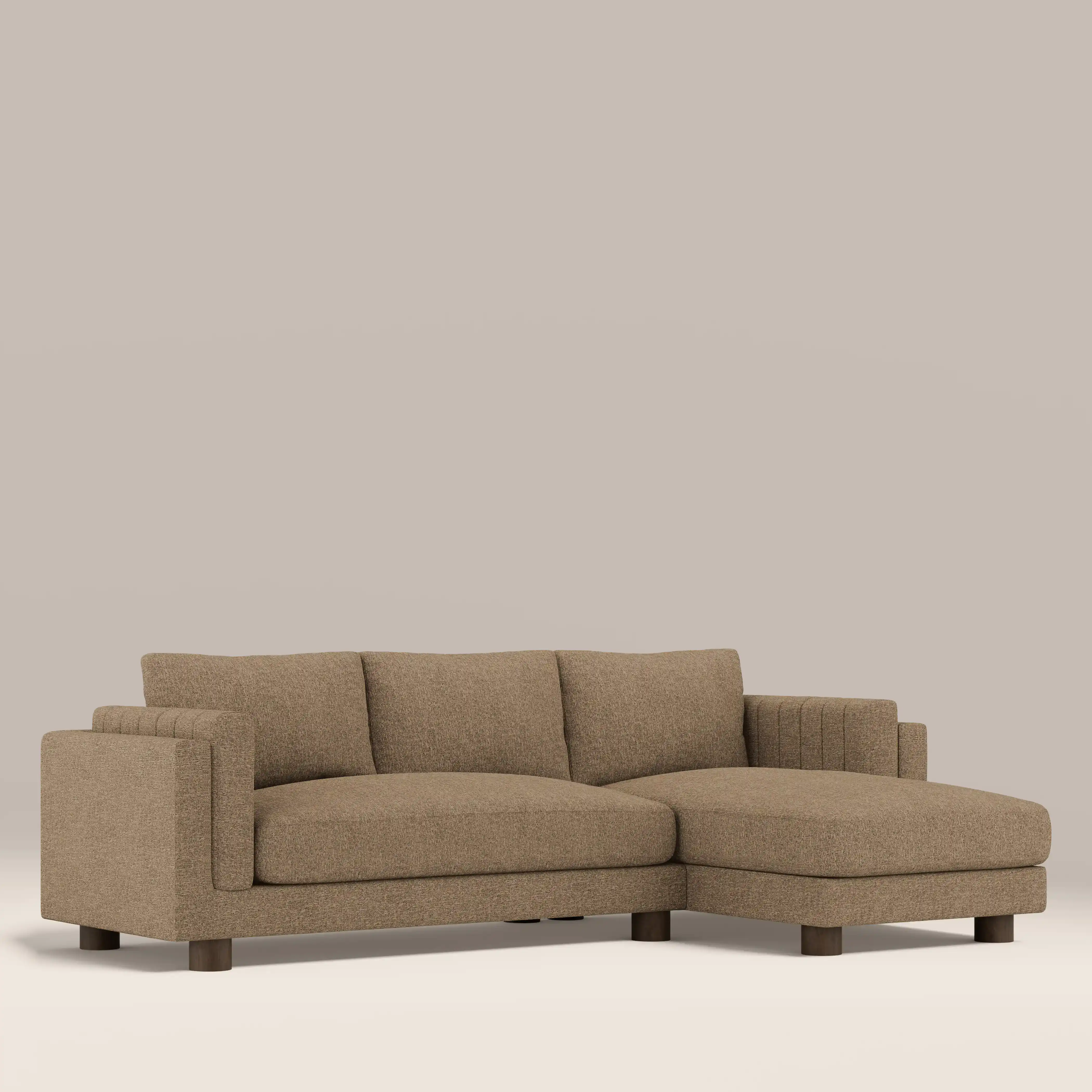 Halton Right Hand Chaise Sofa | Speckled Cappuccino Boucle - Image 2