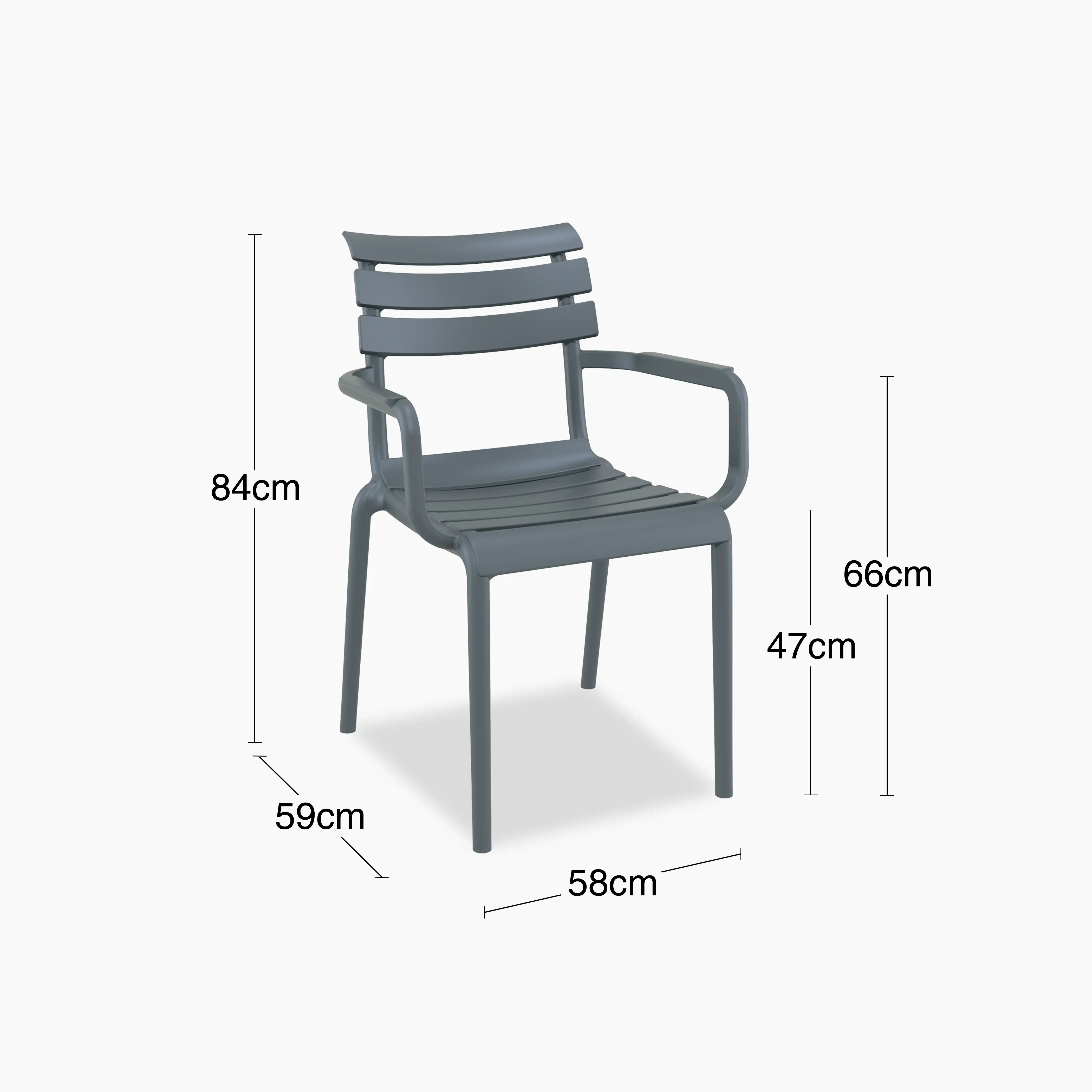 Hampton Stackable Carver Dining Chair | Grey - Image 5