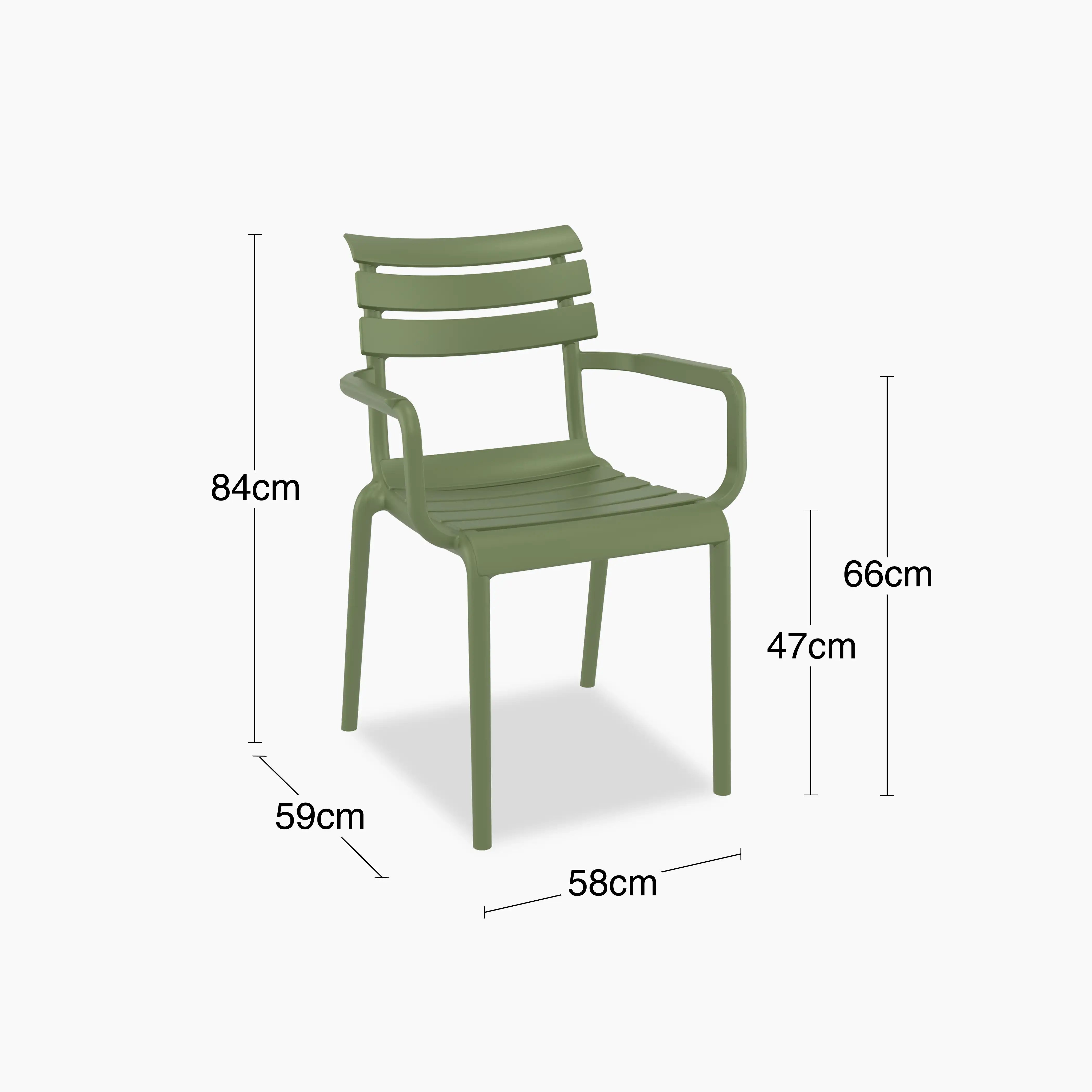 Hampton Stackable Carver Dining Chair | Olive Green - Image 5