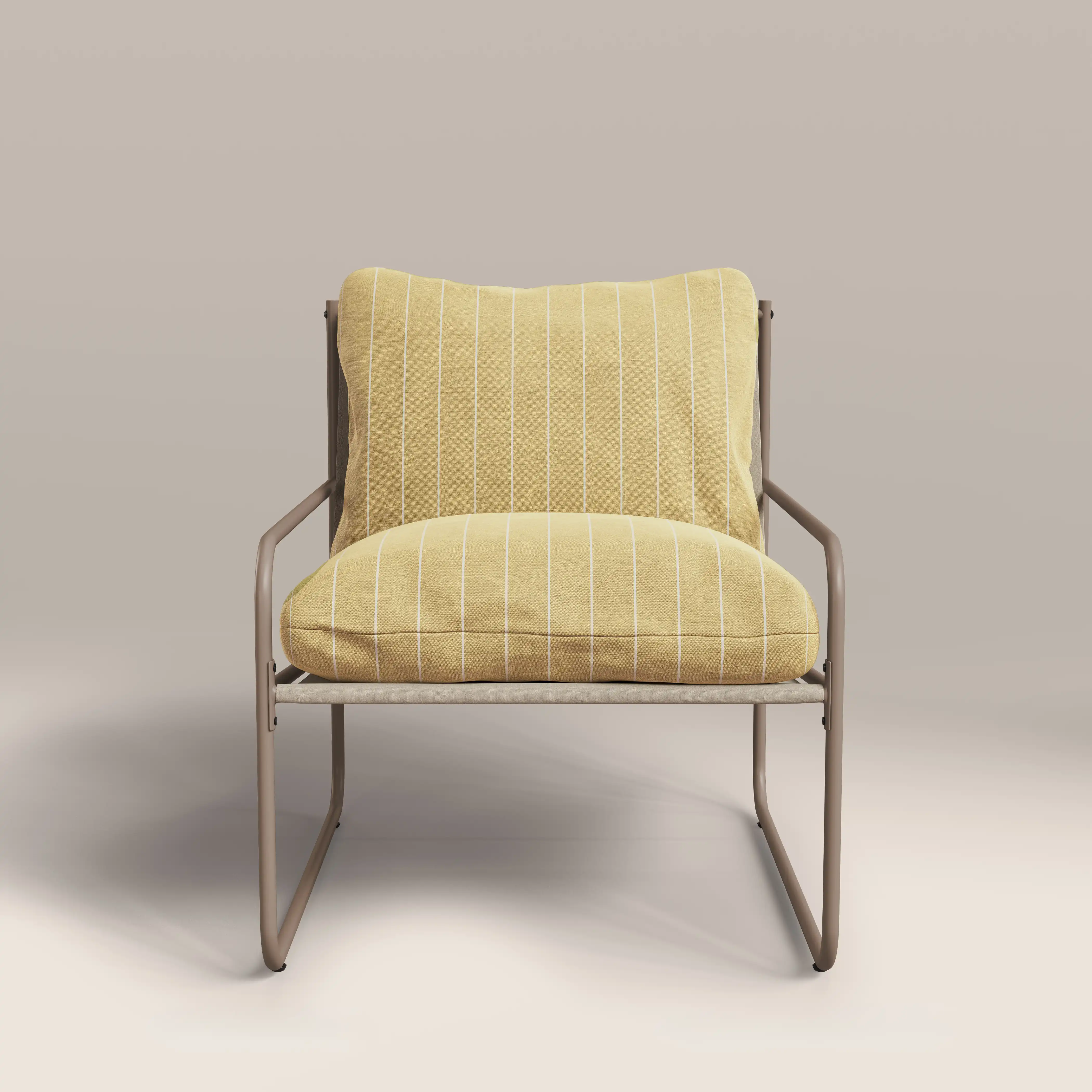 Harris Garden Armchair Set |  Butter Yellow Stripe & Taupe - Image 5