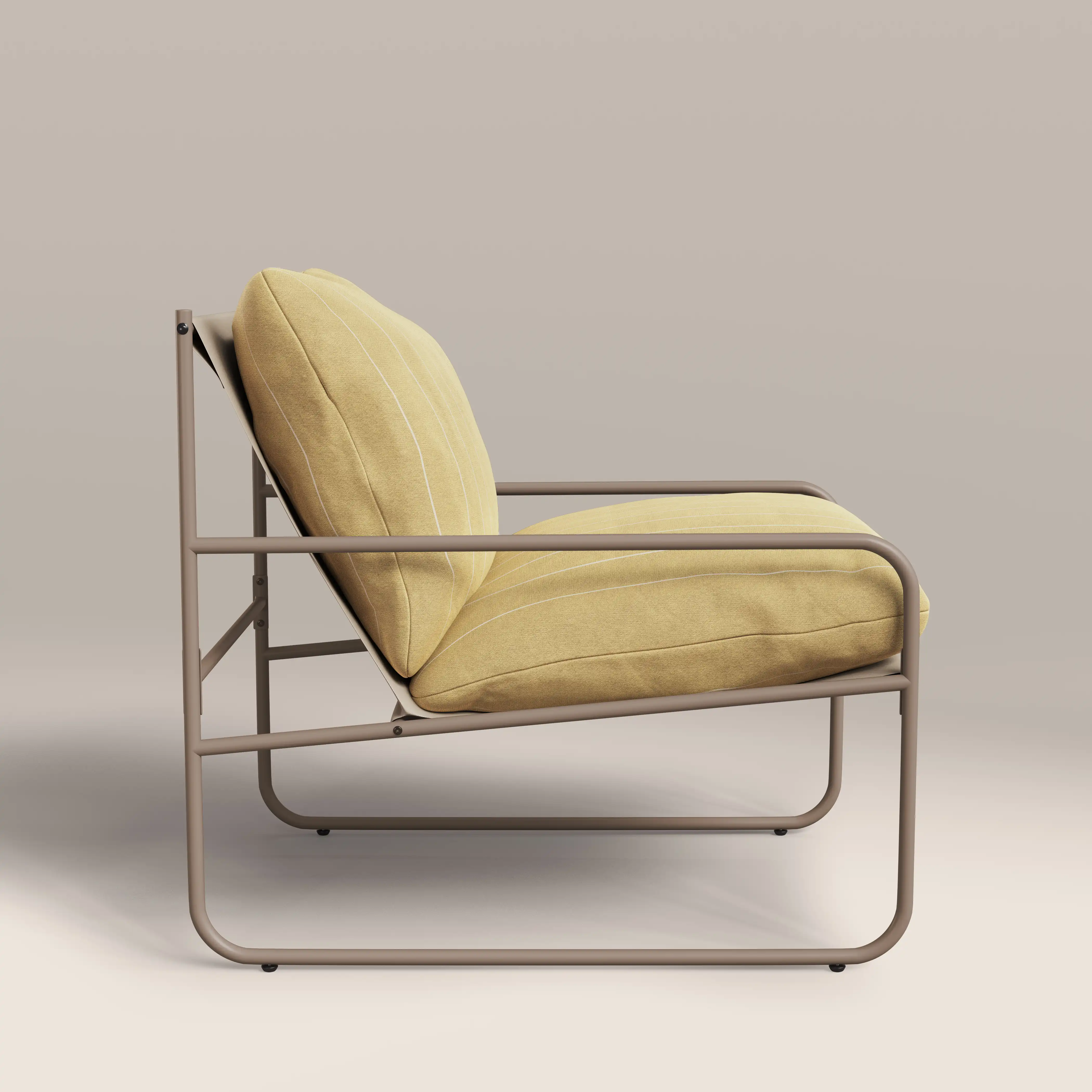 Harris Garden Armchair Set |  Butter Yellow Stripe & Taupe - Image 6