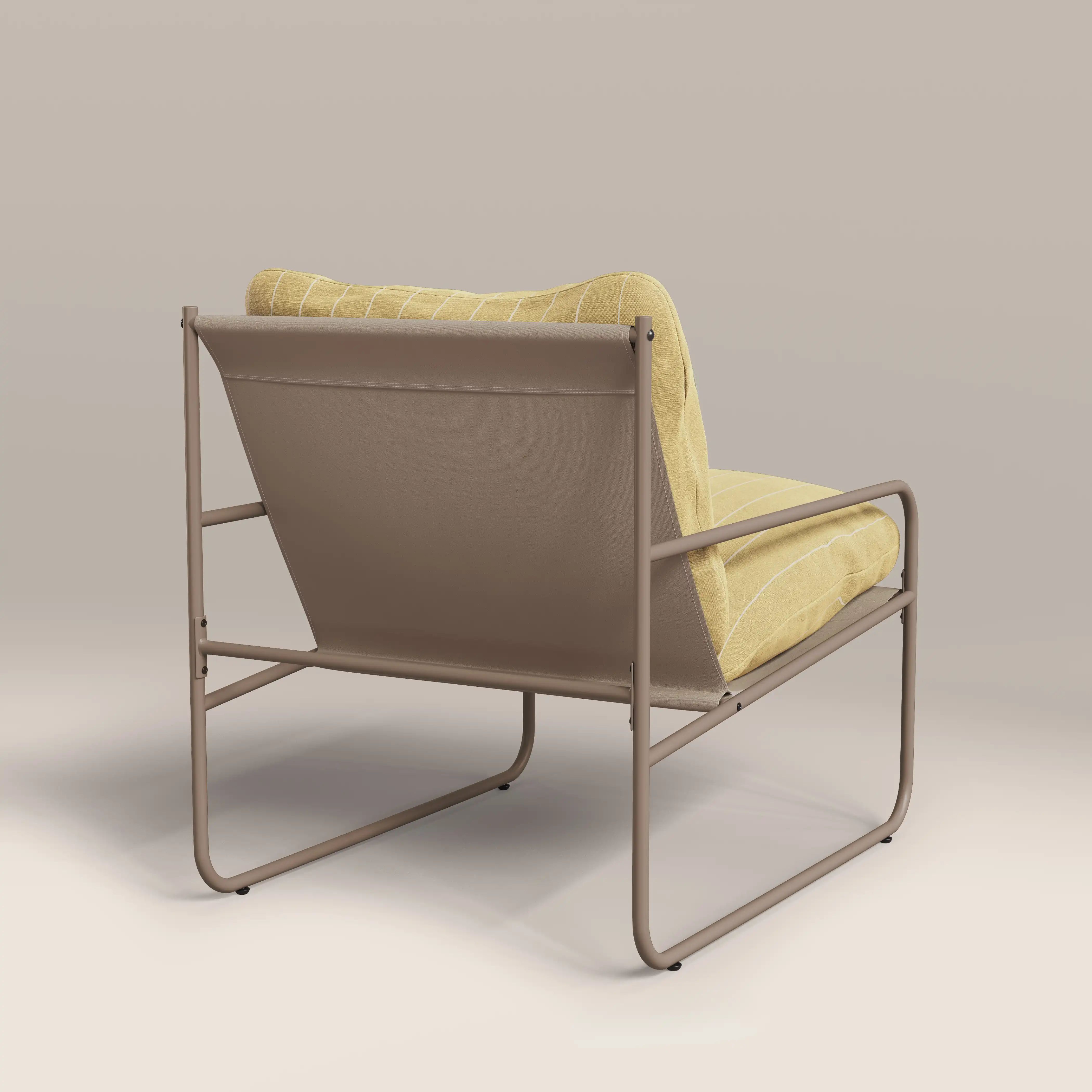 Harris Garden Armchair Set |  Butter Yellow Stripe & Taupe - Image 7