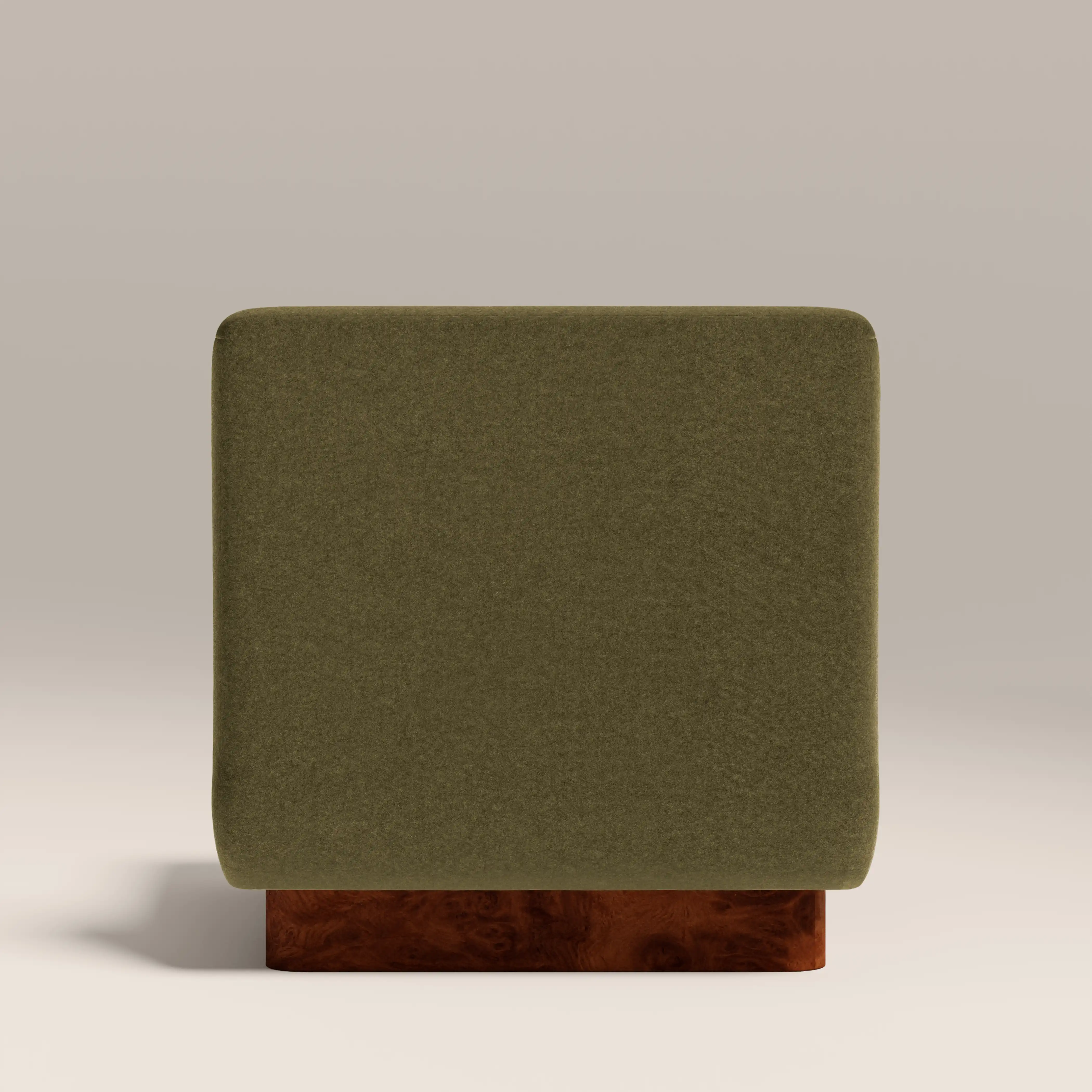 Harrison Accent Chair | Moss Green Sustainable Mohair Velvet & Walnut Burl Wood - Image 7