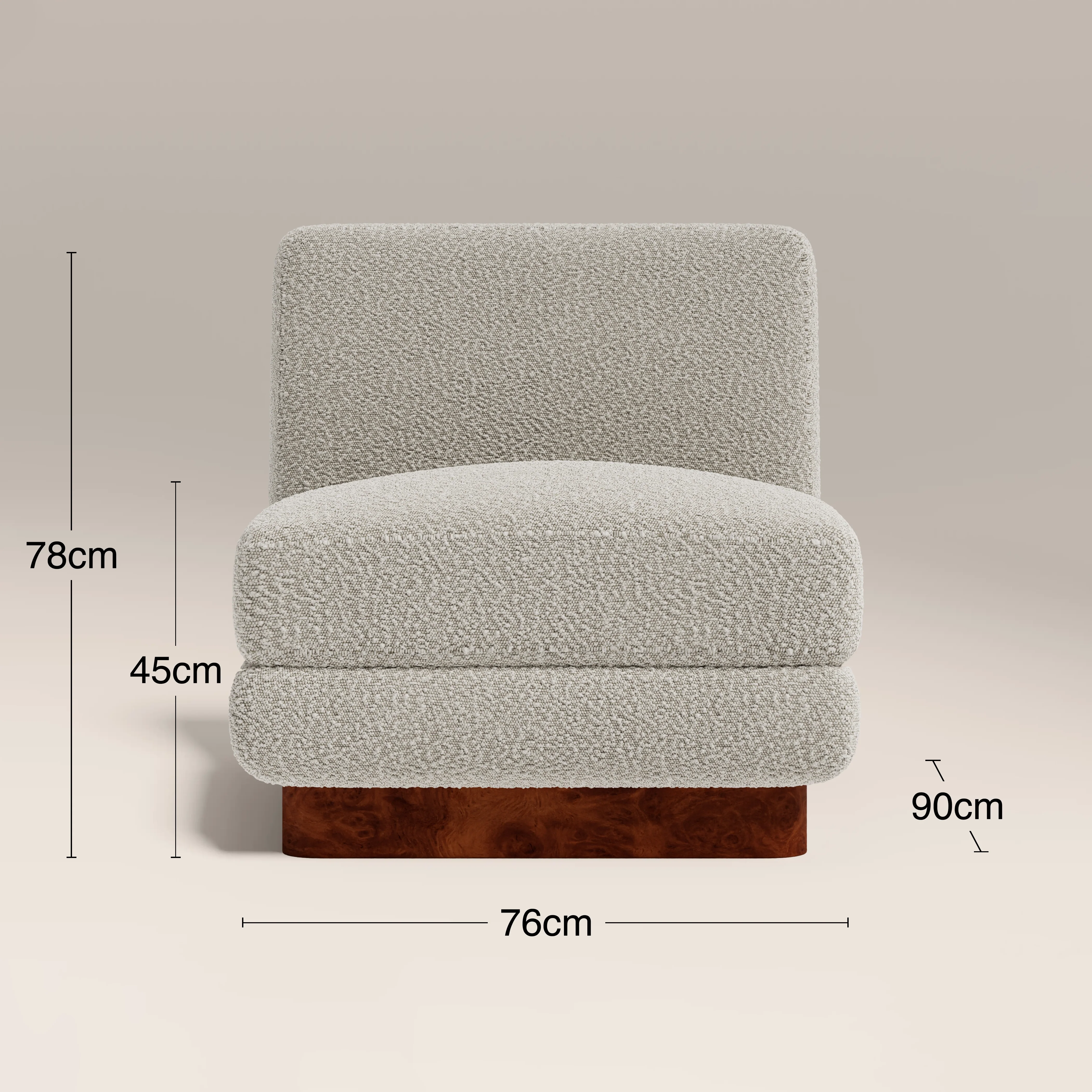 Harrison Accent Chair | Speckled Stone Sustainable Boucle & Walnut Burl Wood - Image 7
