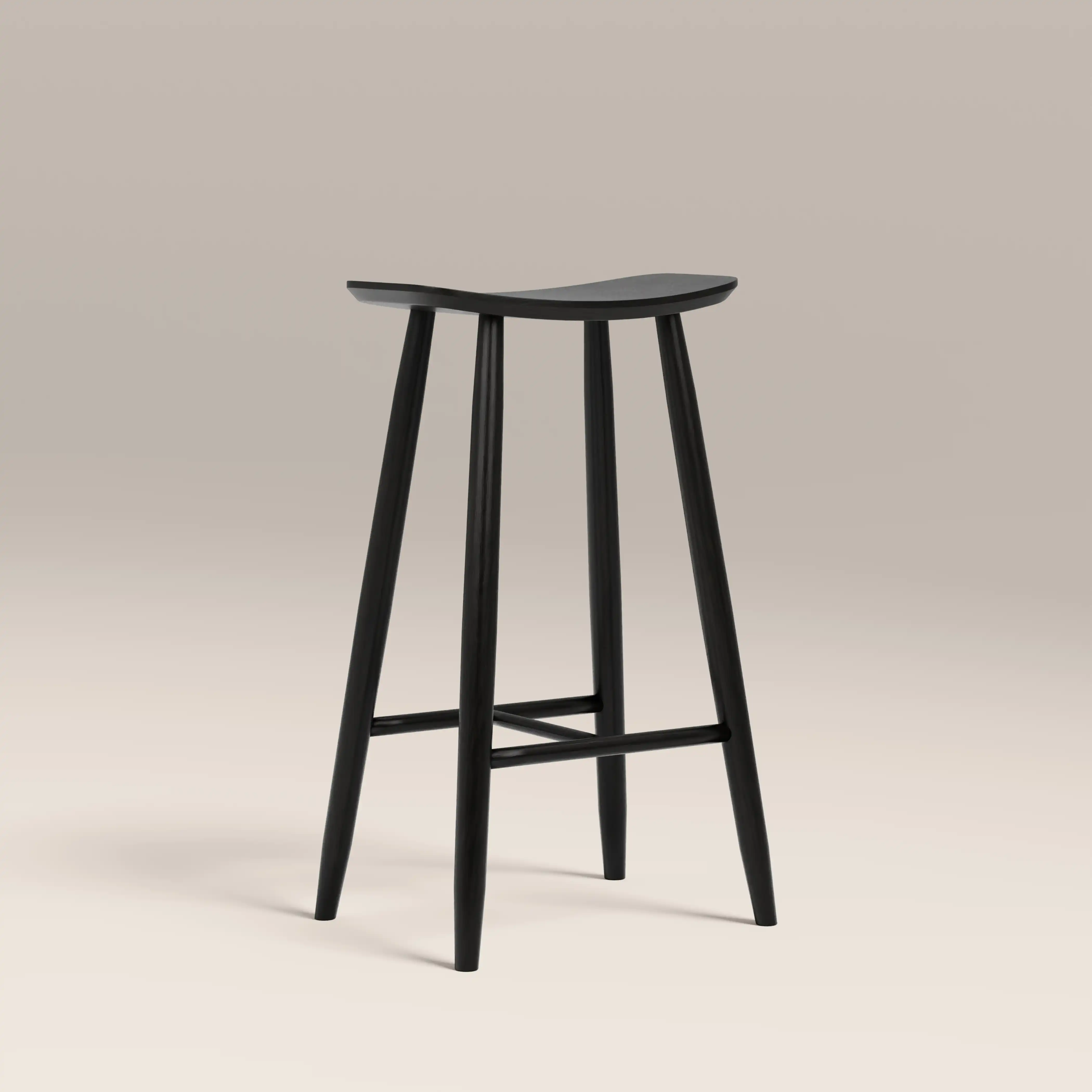 Hatton Wooden Bar Stool | Black - Image 3