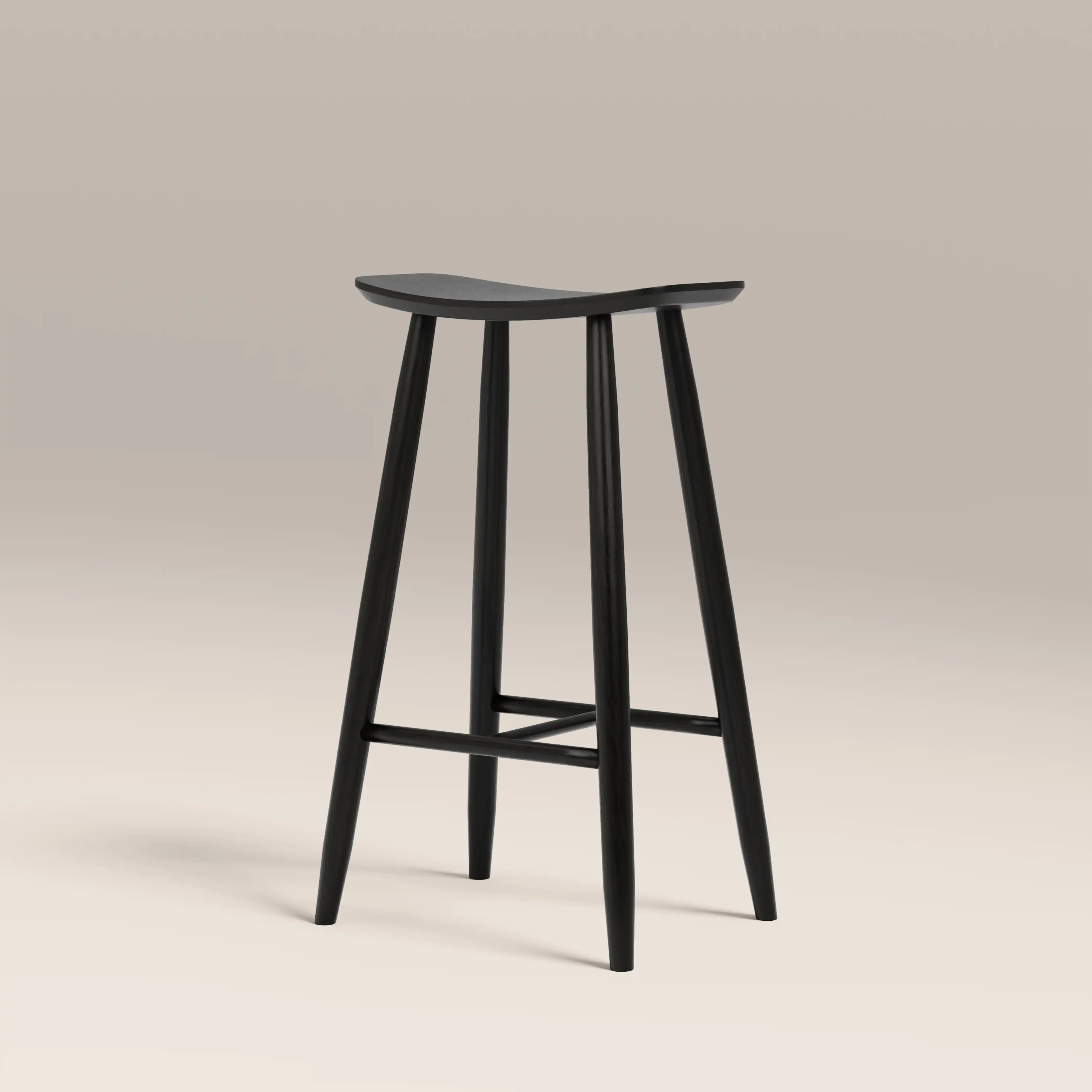 Hatton Wooden Bar Stool | Black - Image 5