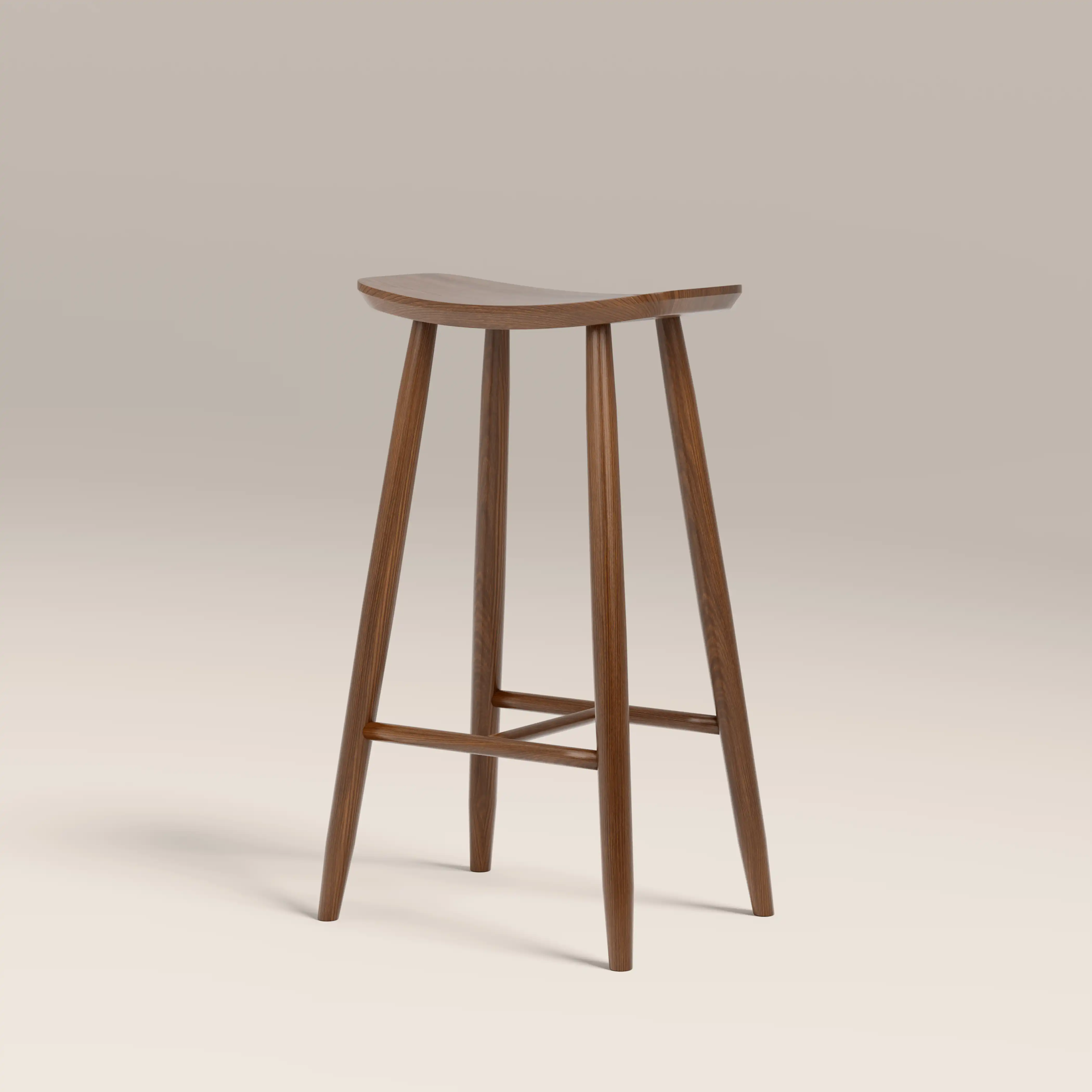 Hatton Wooden Bar Stool | Walnut - Image 4