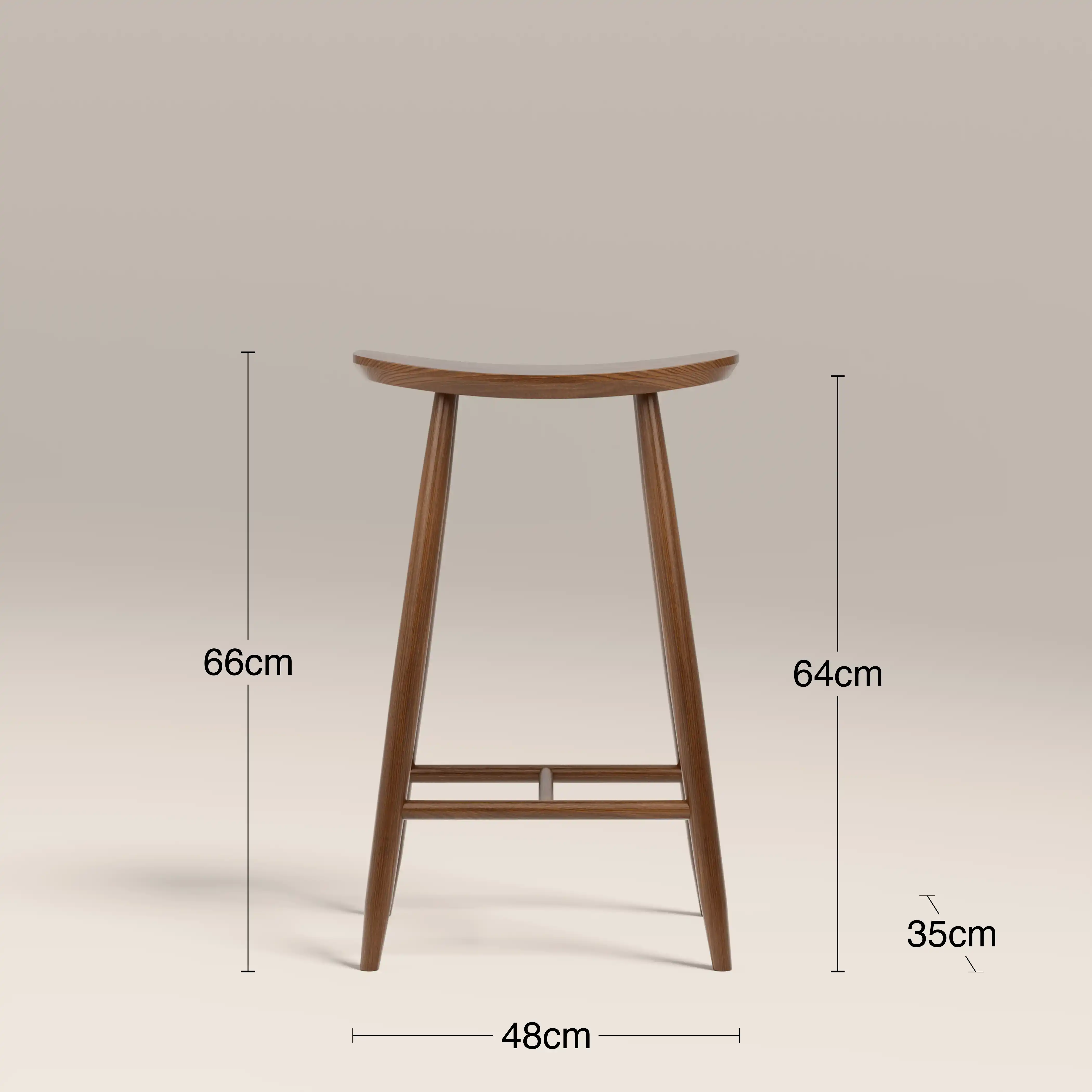 Hatton Wooden Kitchen Stool | Walnut - Image 7