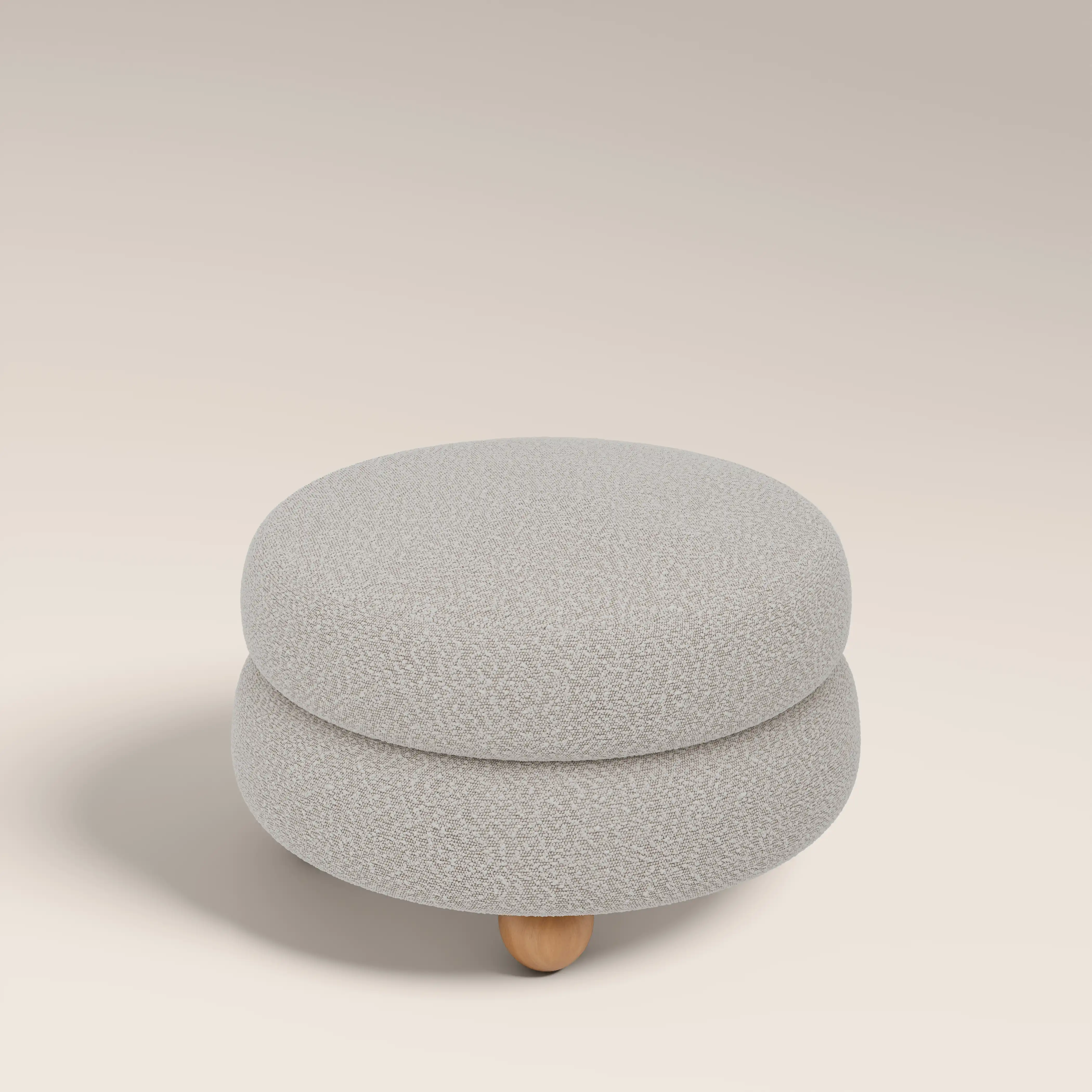Hazel Footstool | Speckled Stone Sustainable Boucle & Natural - Image 4