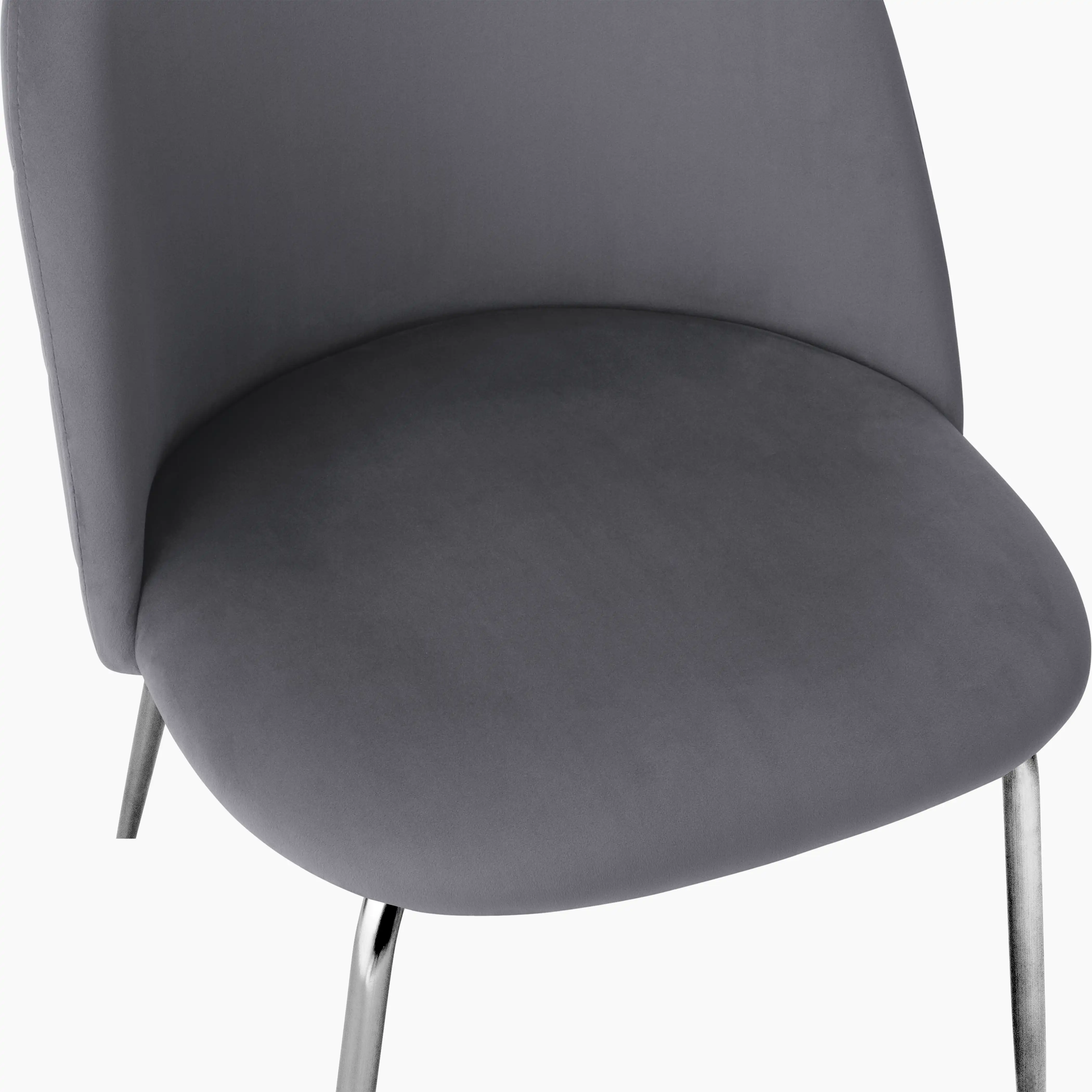 Heather Kitchen Stool | Grey Velvet - Image 6