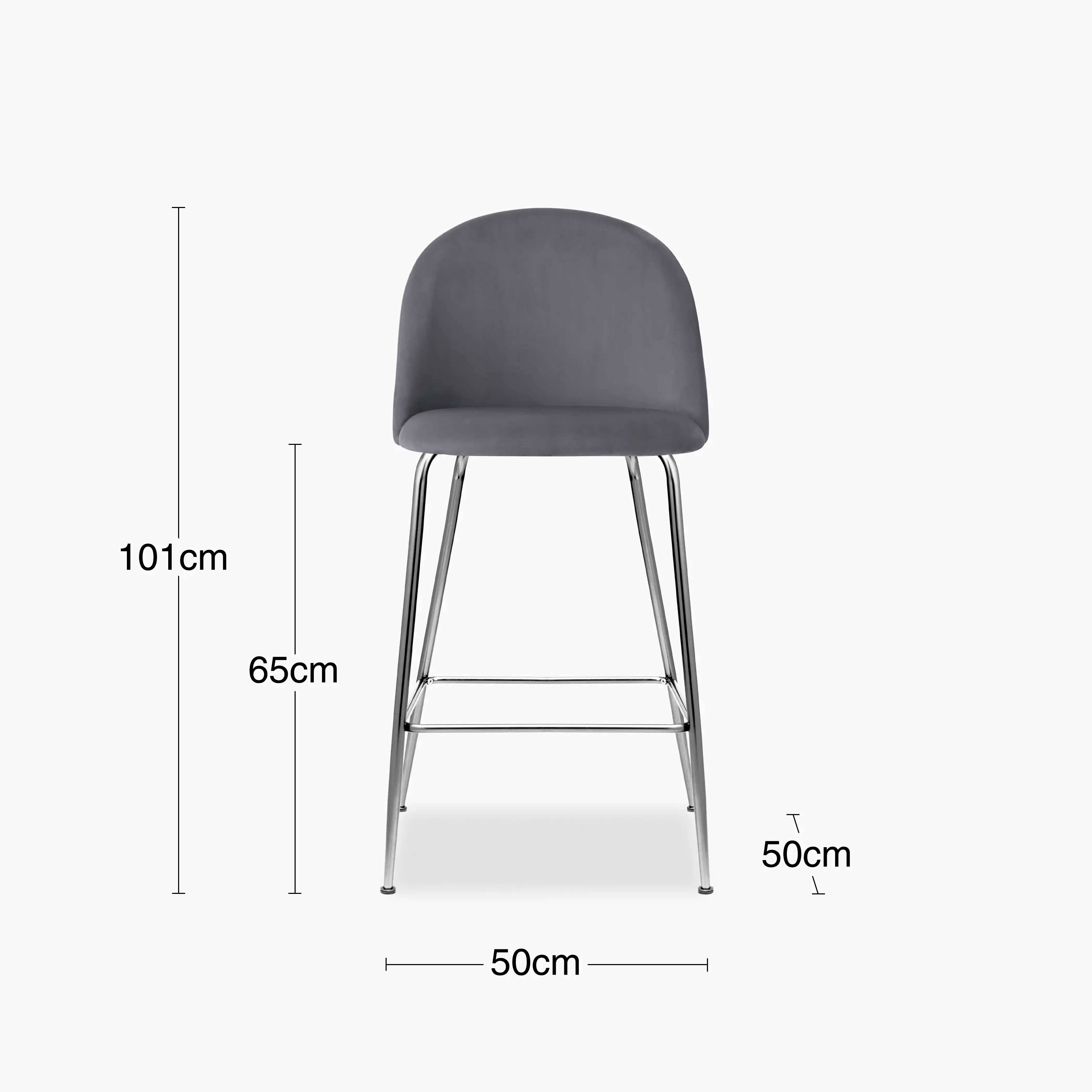 Heather Kitchen Stool | Grey Velvet - Image 7