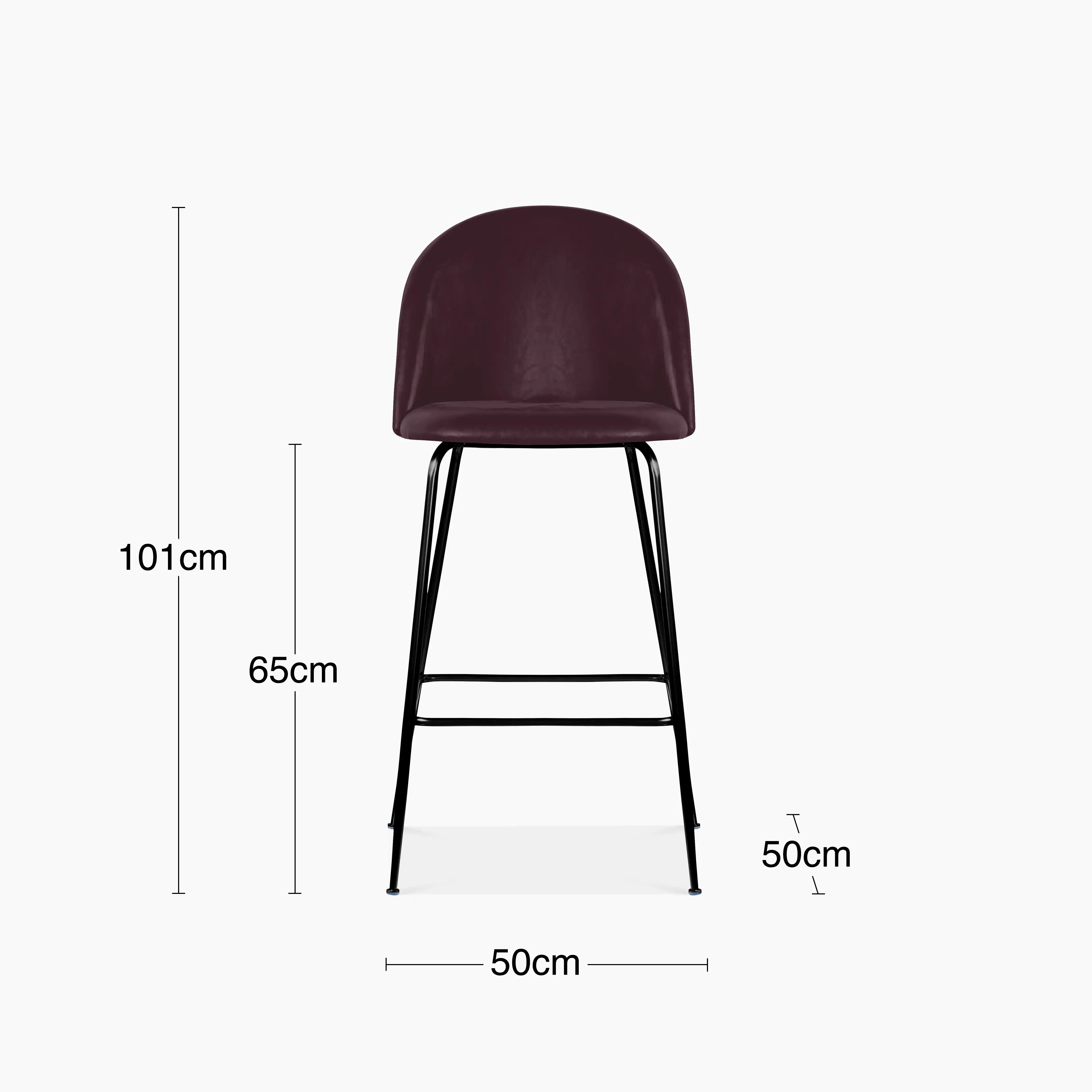 Heather Kitchen Stool | Vintage Dark Red Faux Leather - Image 6