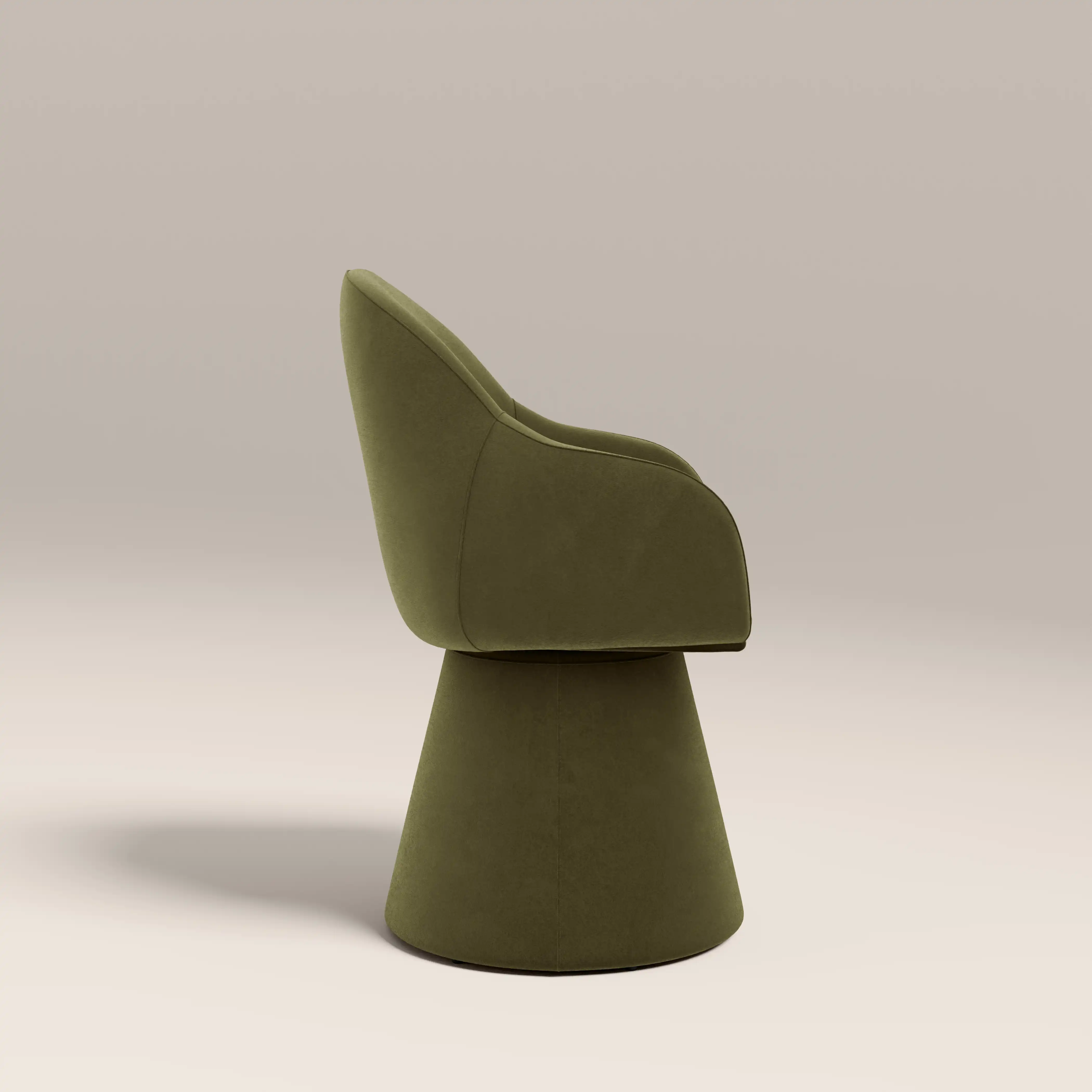 Herman Swivel Carver Dining Chair | Moss Green Sustainable Mohair Velvet - Image 5