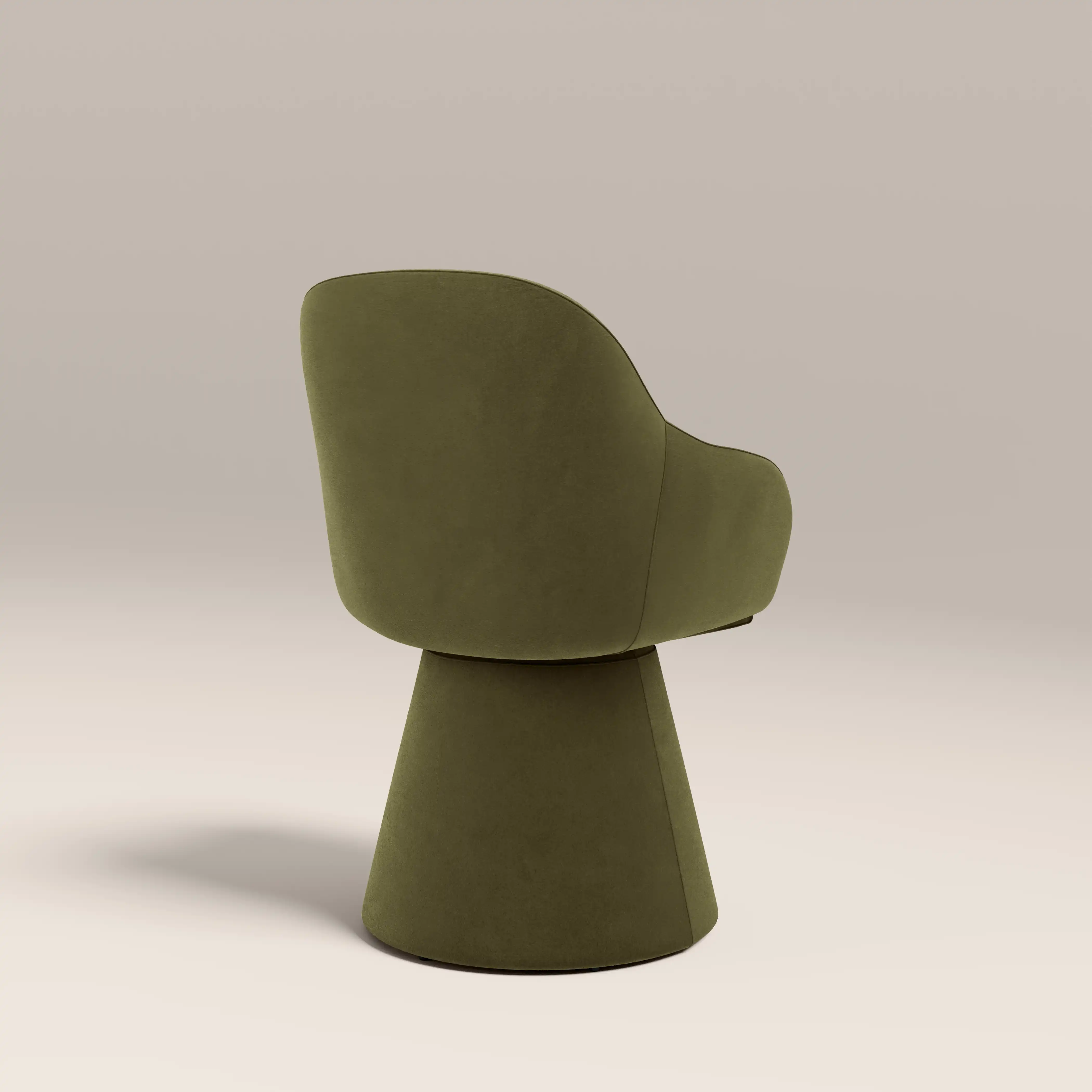 Herman Swivel Carver Dining Chair | Moss Green Sustainable Mohair Velvet - Image 6