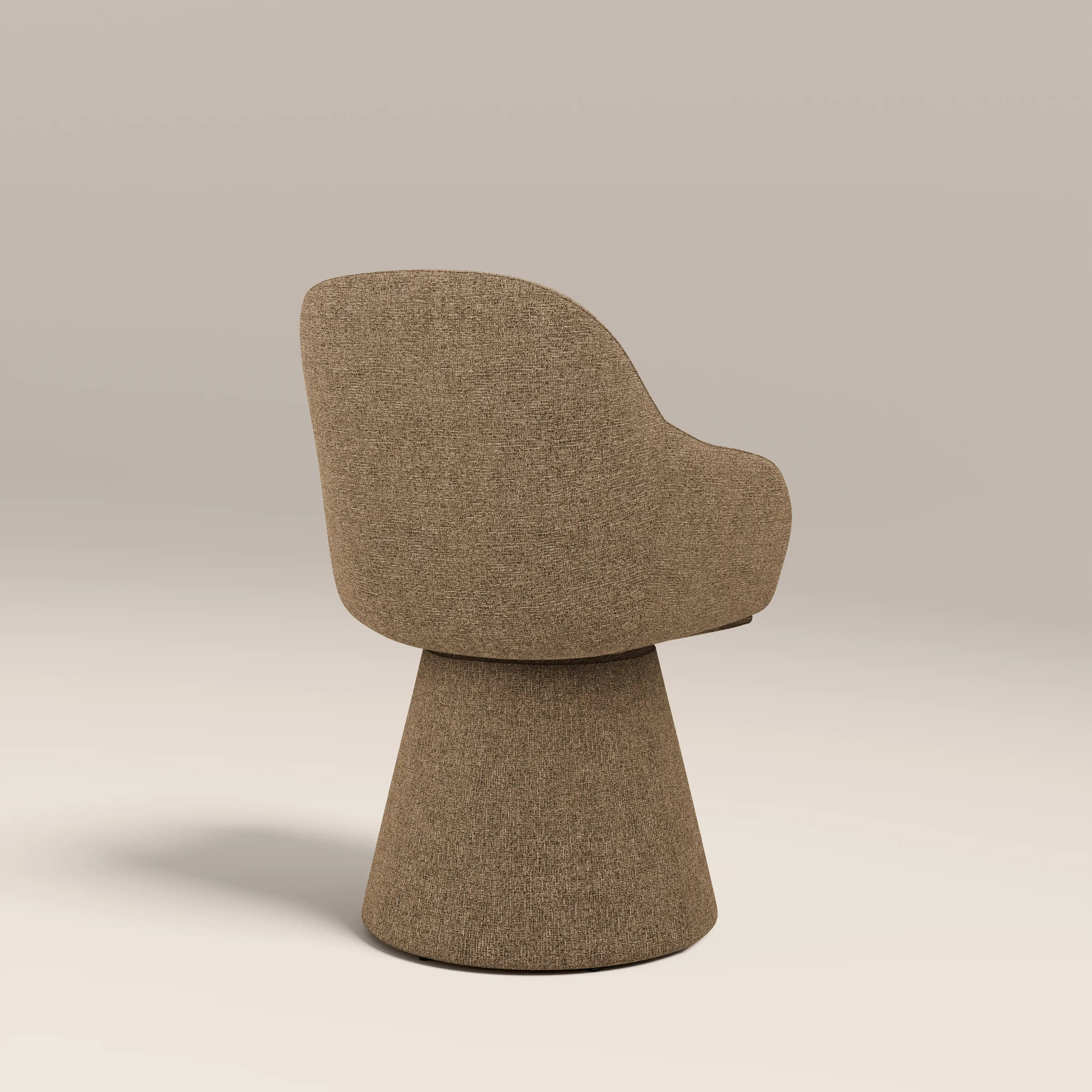 Herman Swivel Carver Dining Chair | Speckled Cappuccino Boucle - Image 6