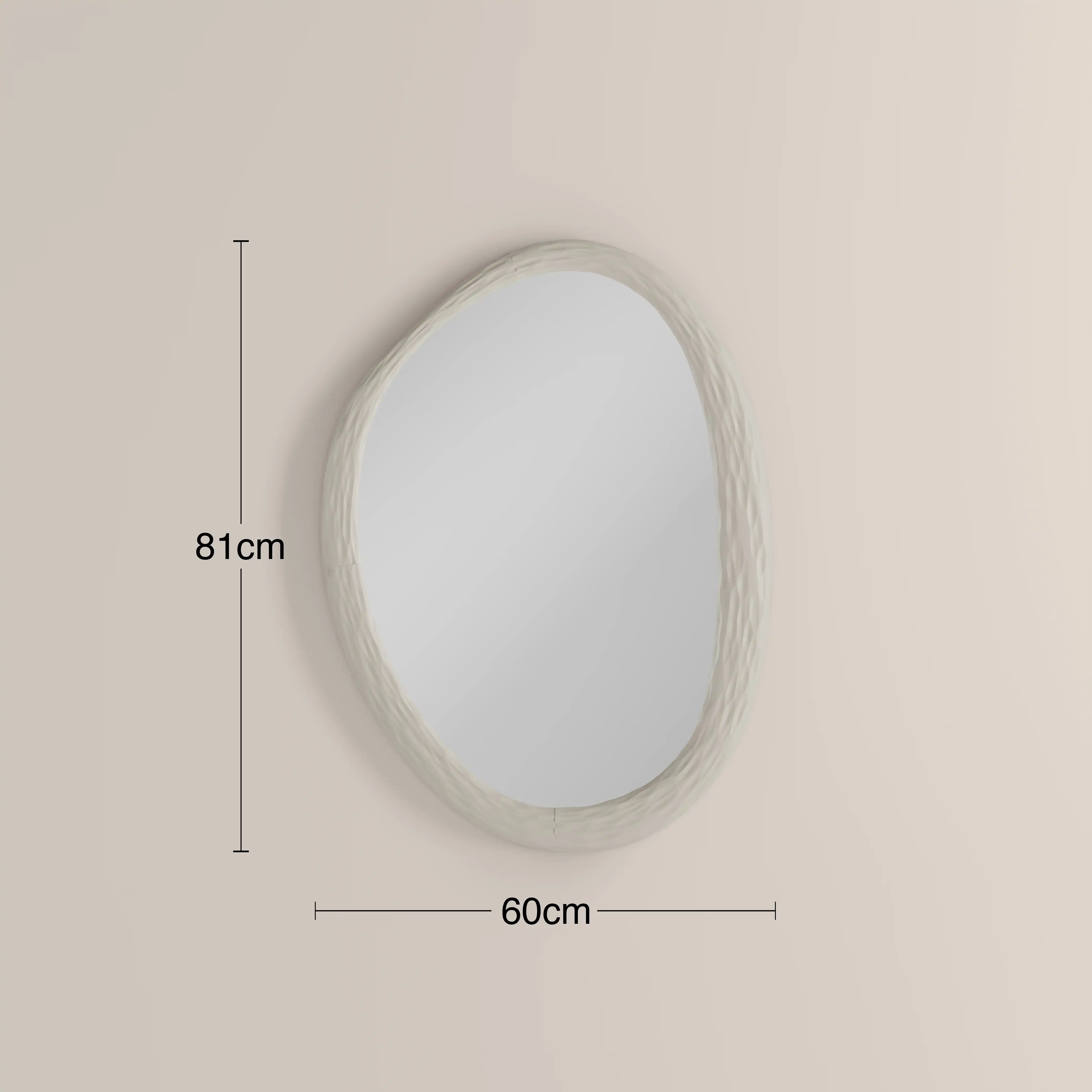Herman Oval Wall Mirror, 81 x 60 cm | Cream - Image 4