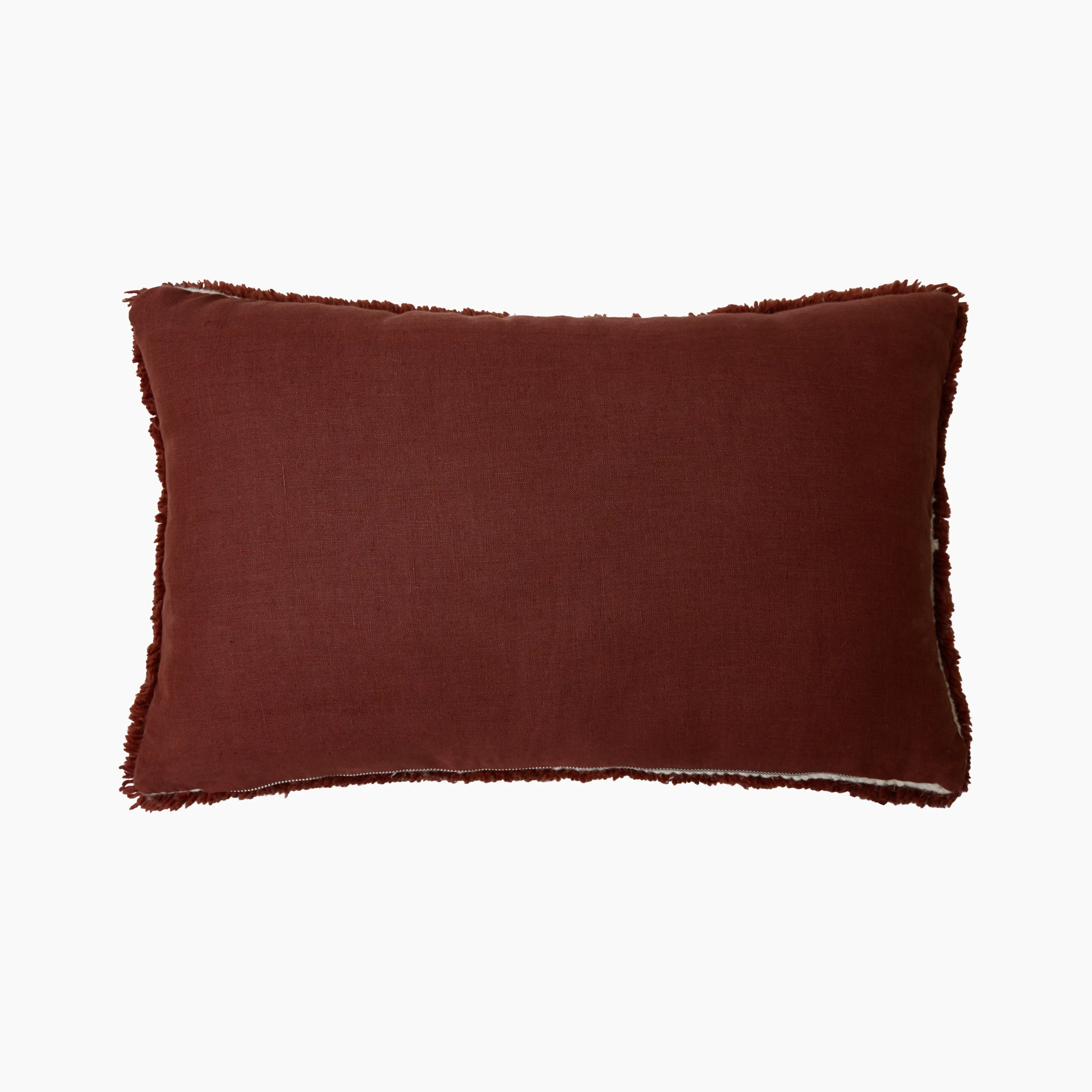 HKliving Rectangle Knitted Wool Cushion | Brown - Image 5