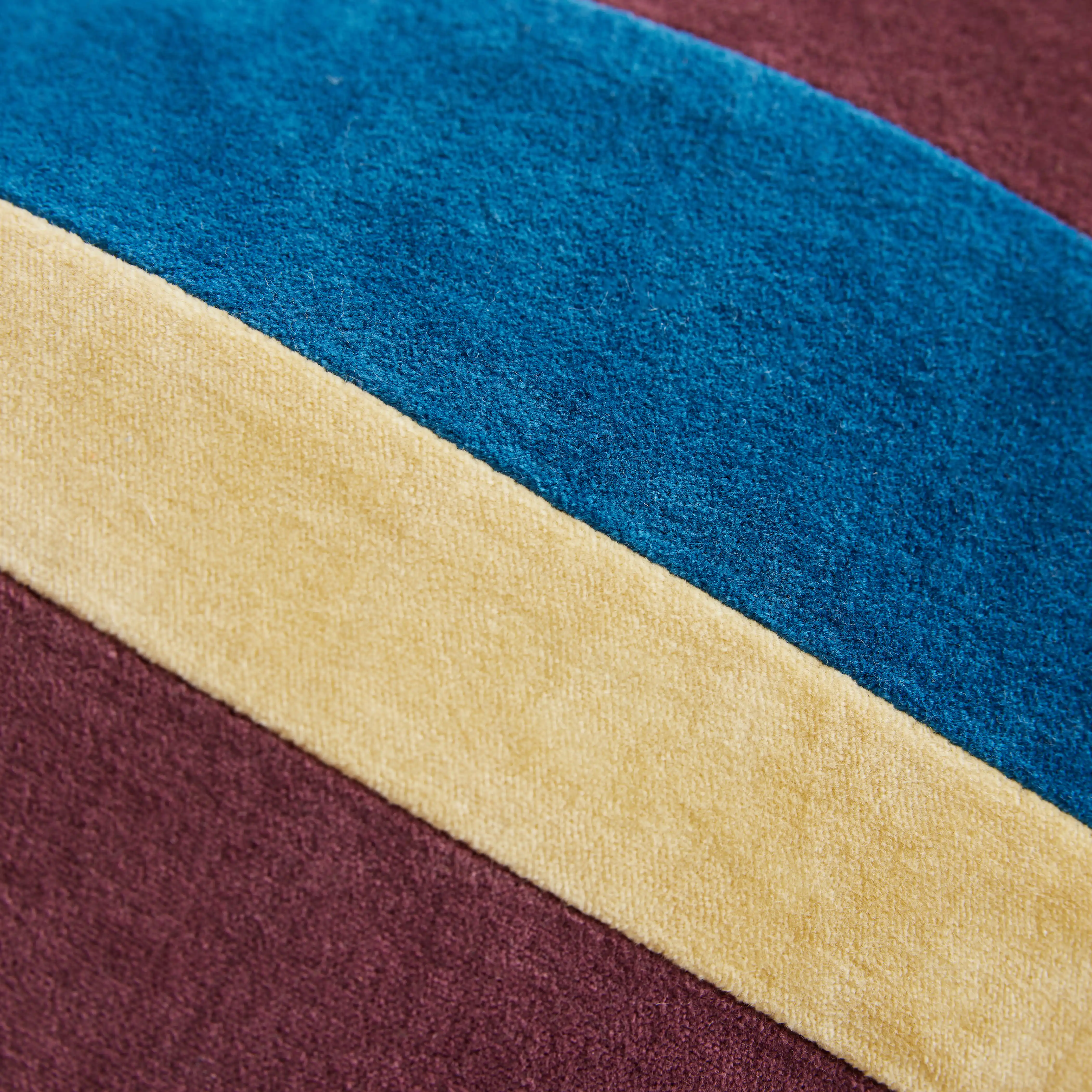 HKliving Striped Rectangle Velvet Cushion | Burgundy - Image 3