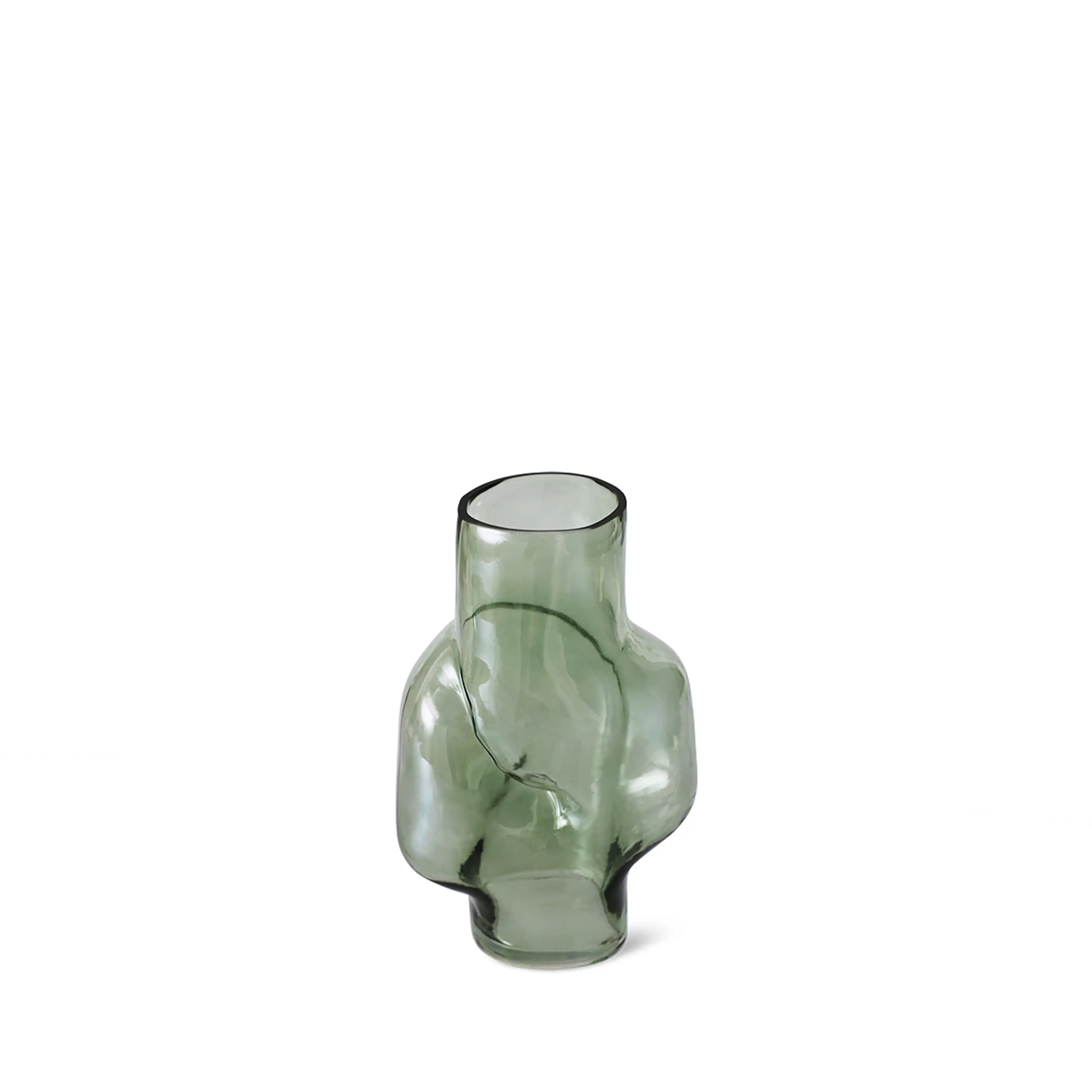 HKliving Gleam Glass High Vase | Olive - Image 4