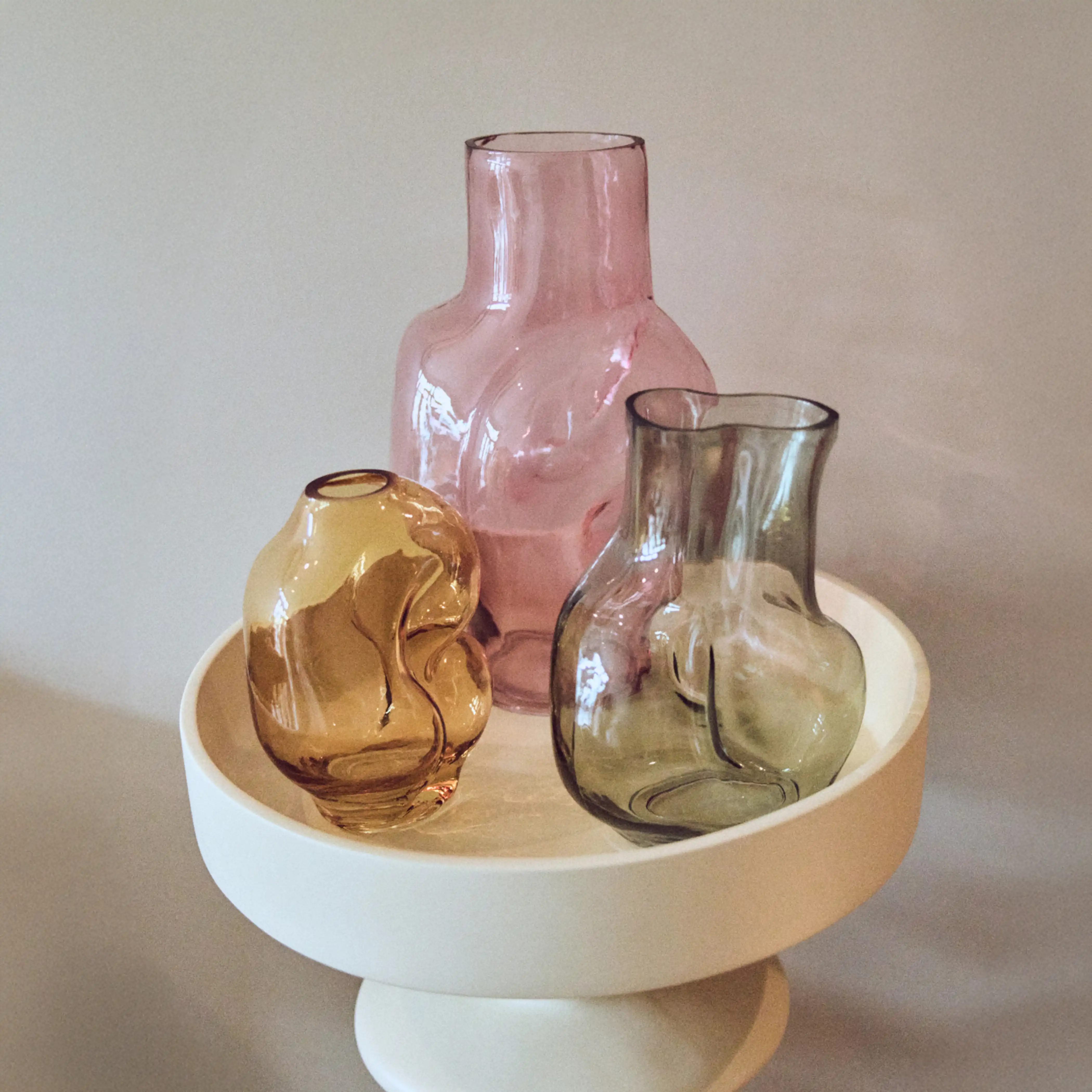 HKliving Gleam Glass High Vase | Rose - Image 2