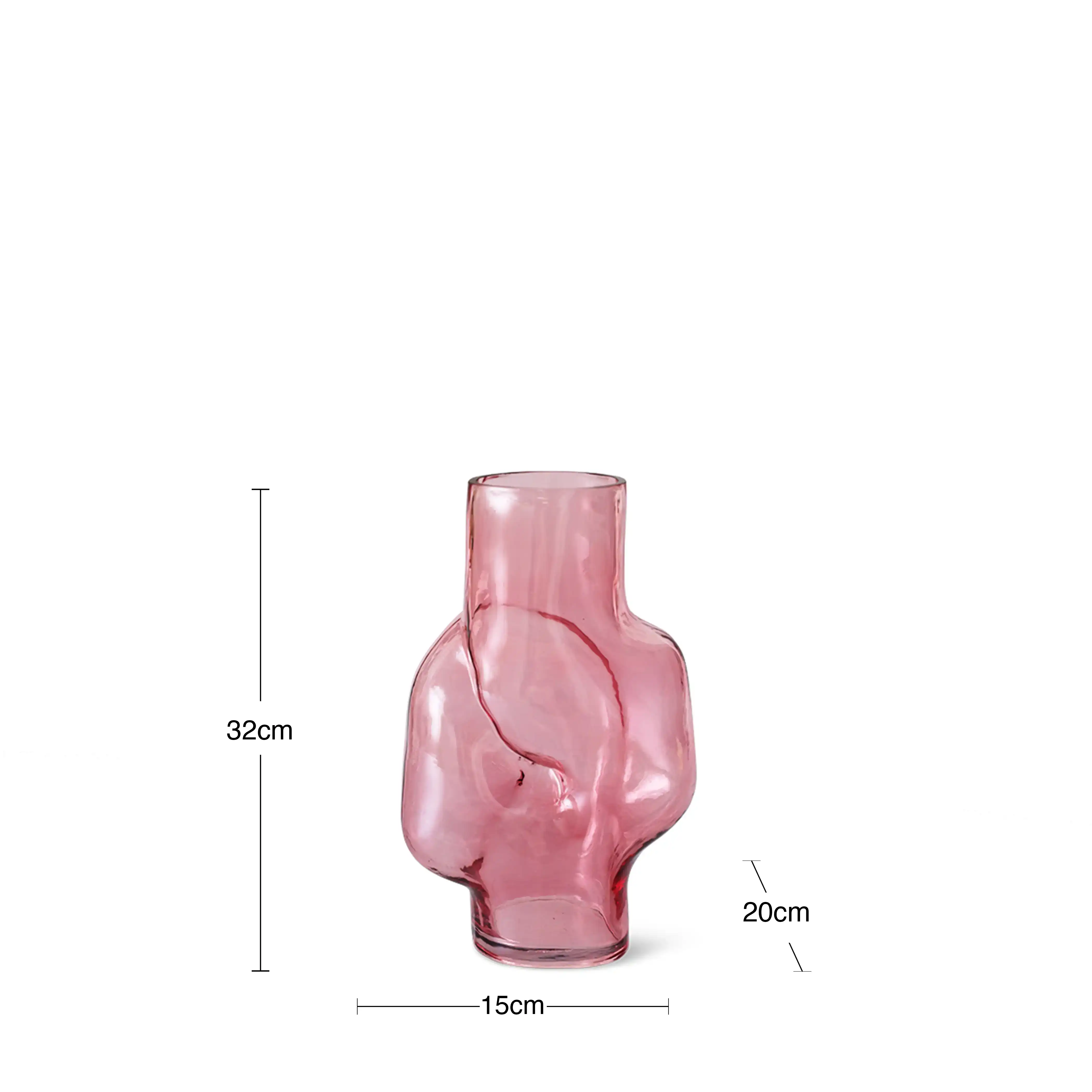 HKliving Gleam Glass High Vase | Rose - Image 5