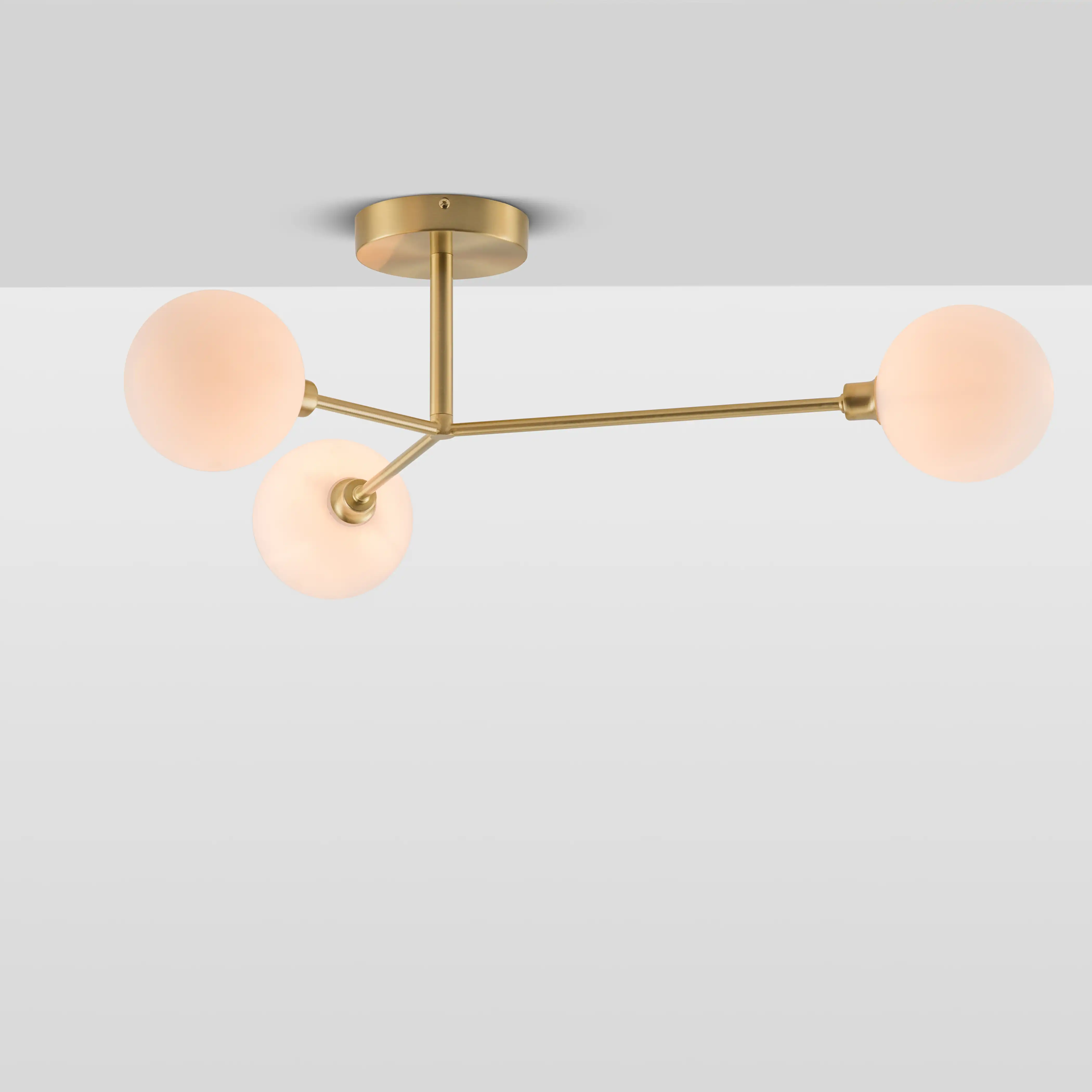houseof 3 Light Flush Ceiling Light | Brass - Image 4