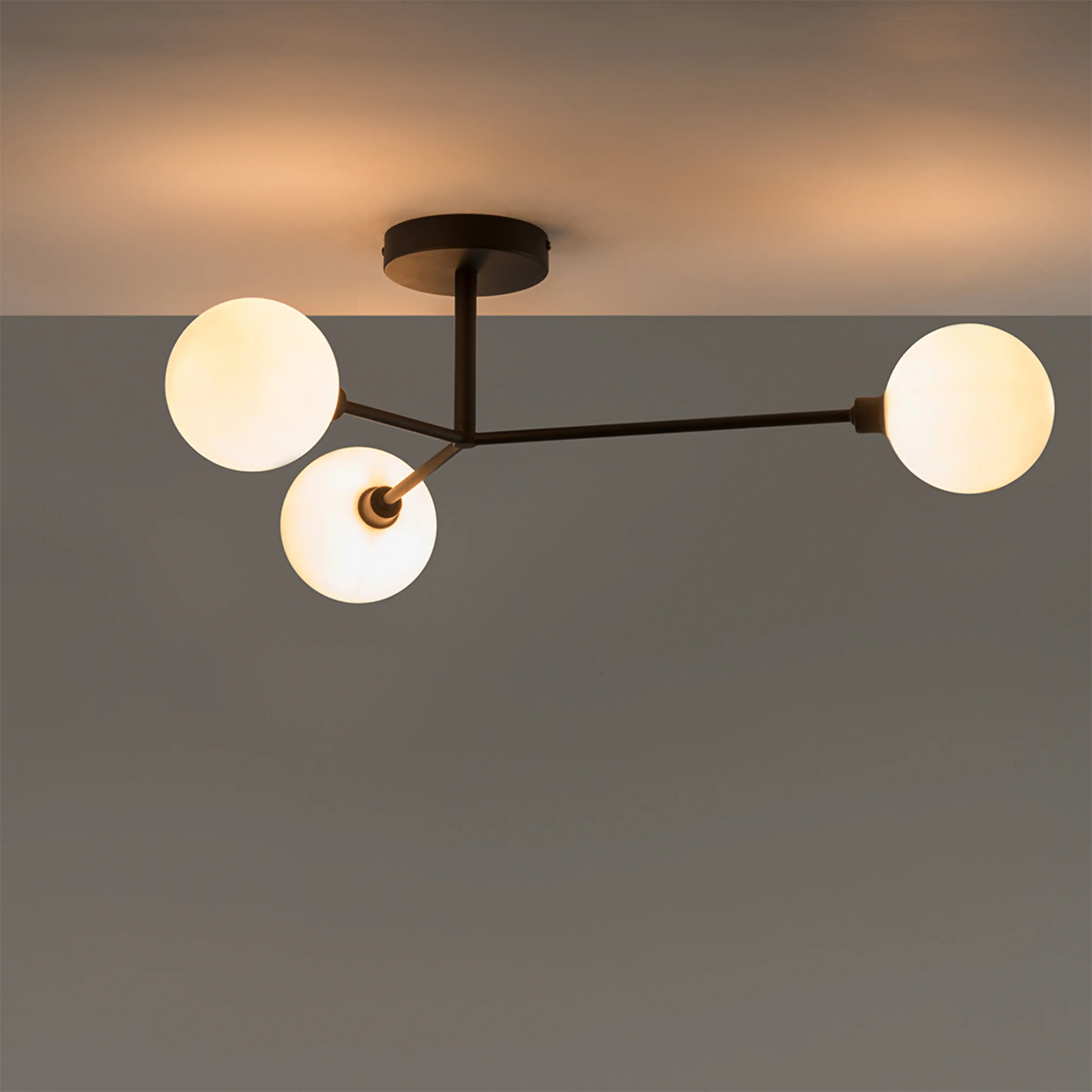 houseof 3 Light Flush Ceiling Light | Charcoal - Image 2