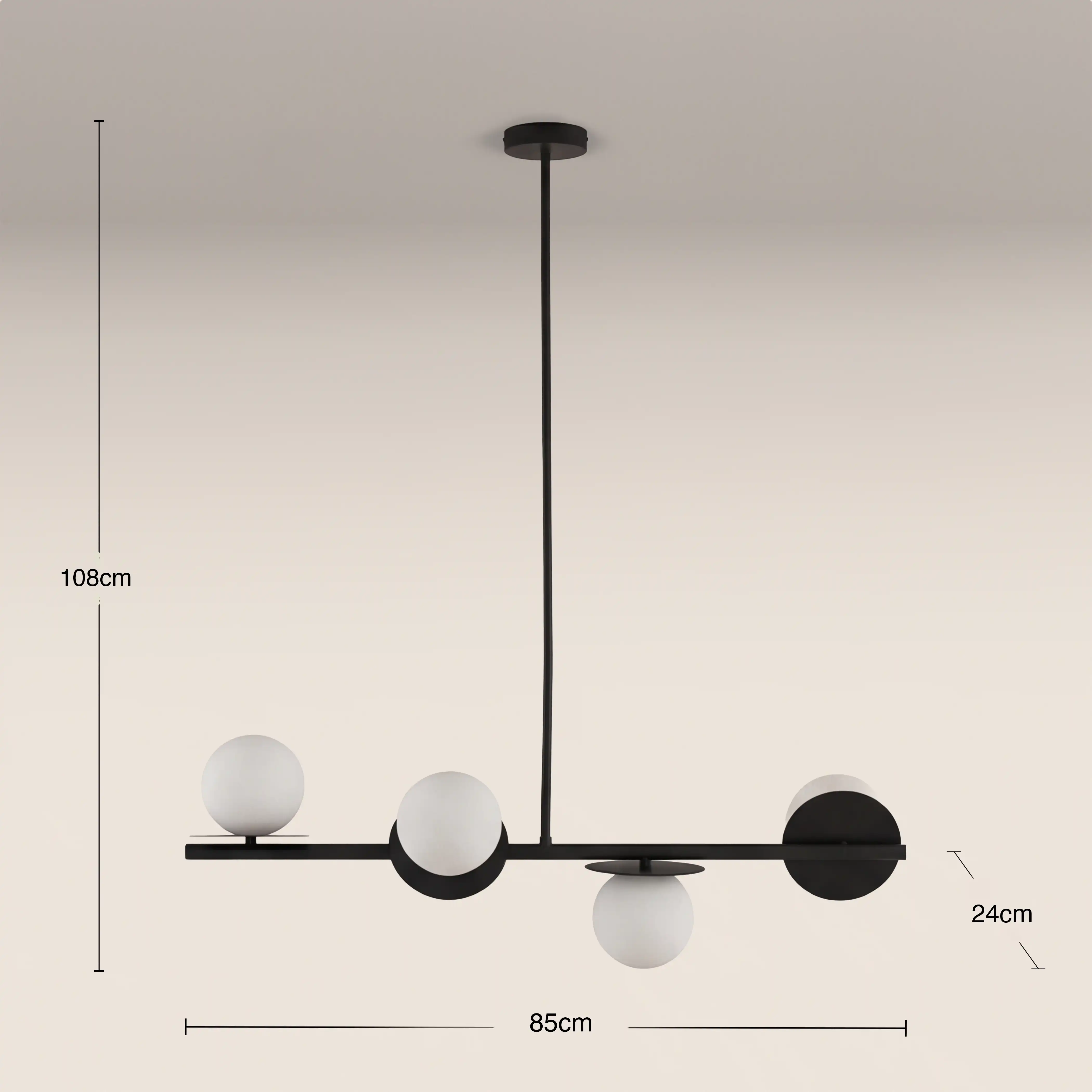 houseof 4 Plate Pendant Light | Charcoal - Image 4