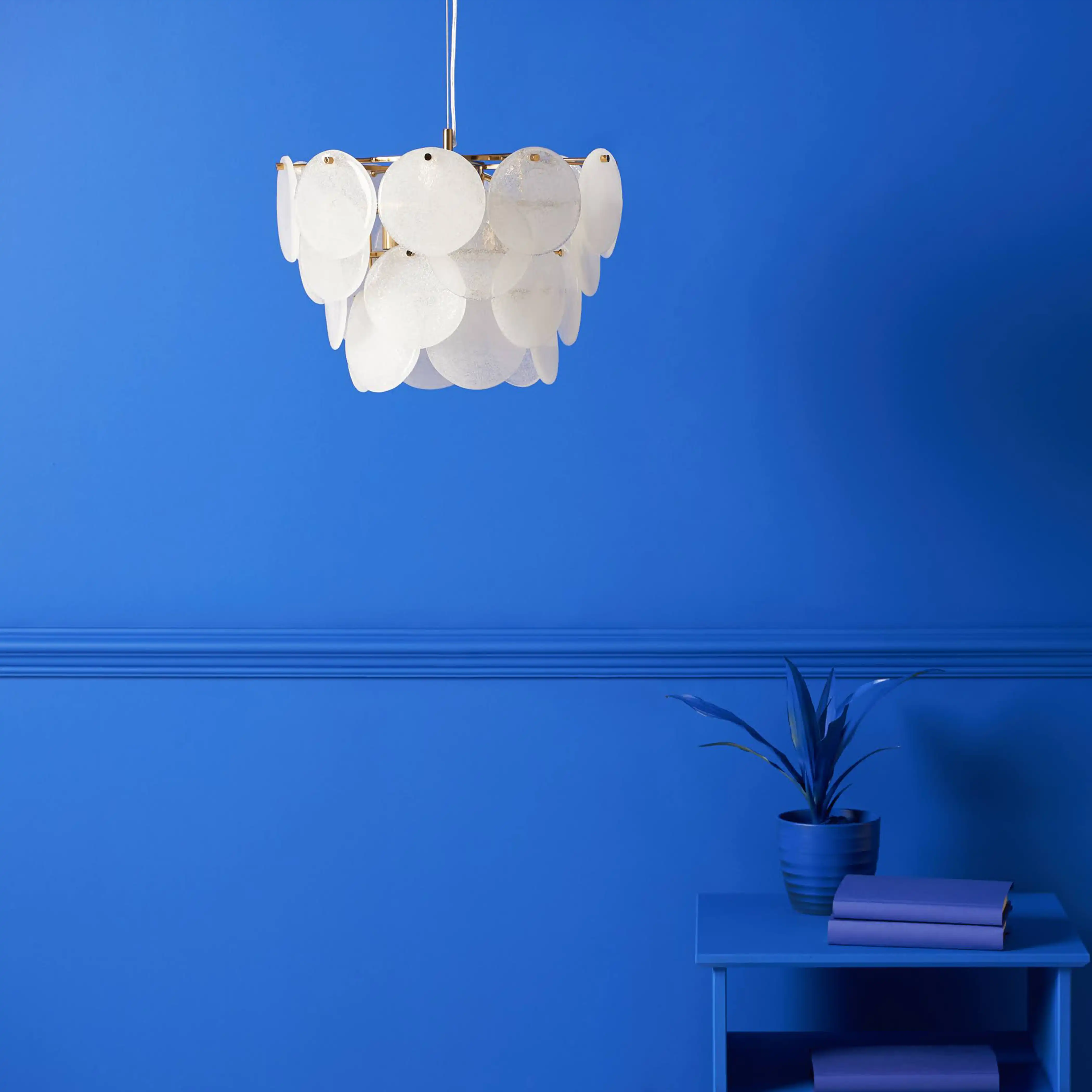 houseof Glass Disk Chandelier Ceiling Light | White - Image 2