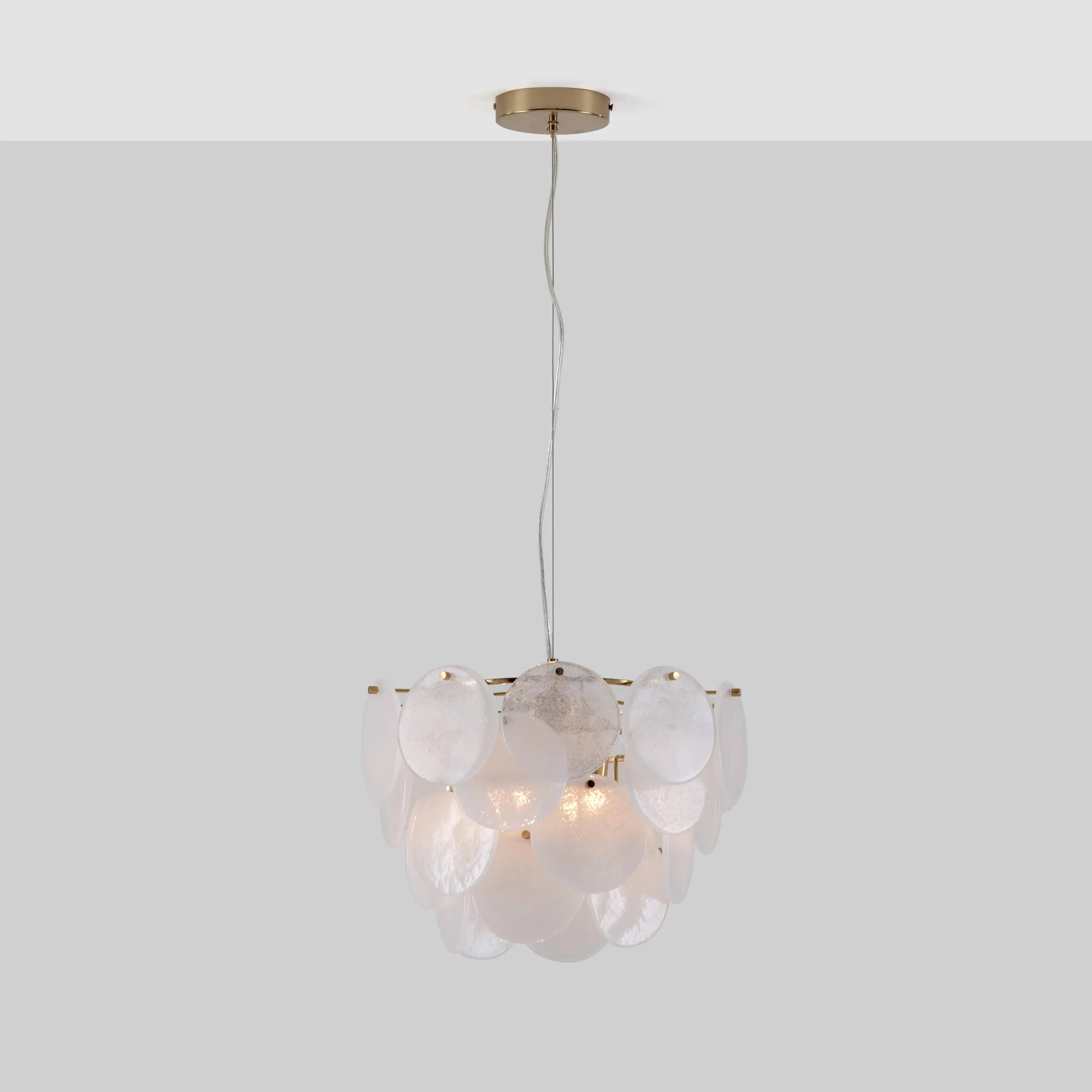 houseof Glass Disk Chandelier Ceiling Light | White - Image 3