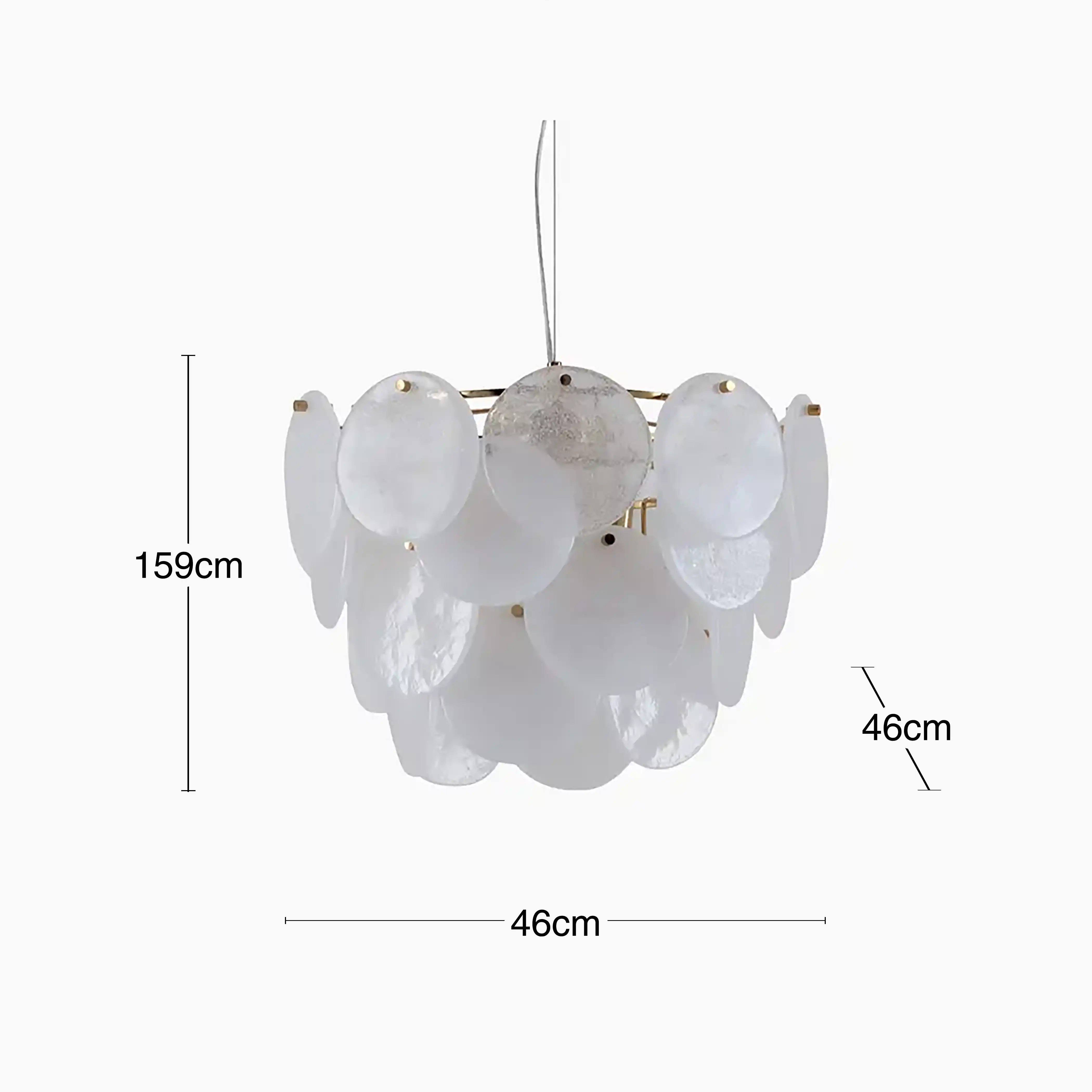 houseof Glass Disk Chandelier Ceiling Light | White - Image 8