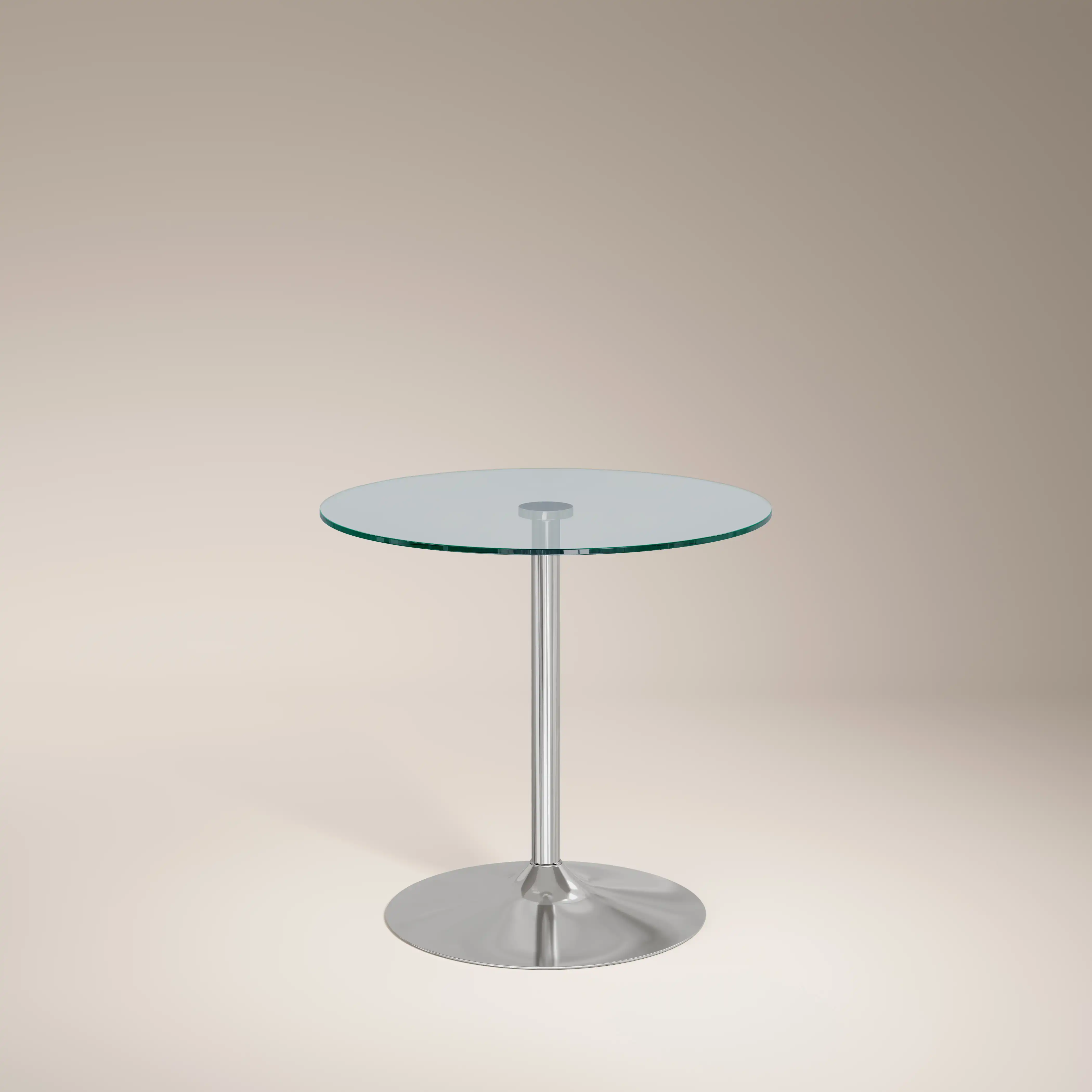 Ida 2 Seat Round Dining Table | Glass & Chrome - Image 3