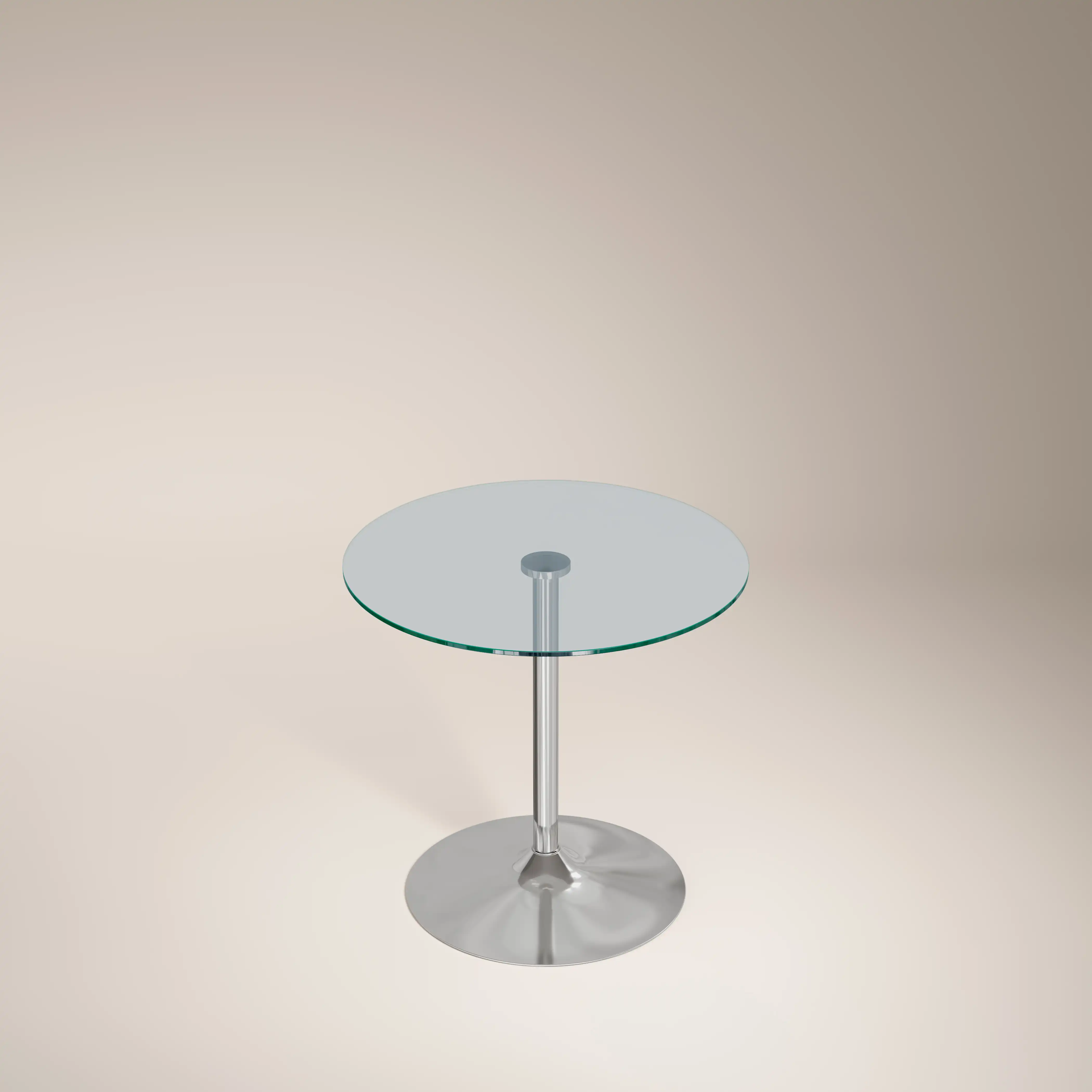 Ida 2 Seat Round Dining Table | Glass & Chrome - Image 4