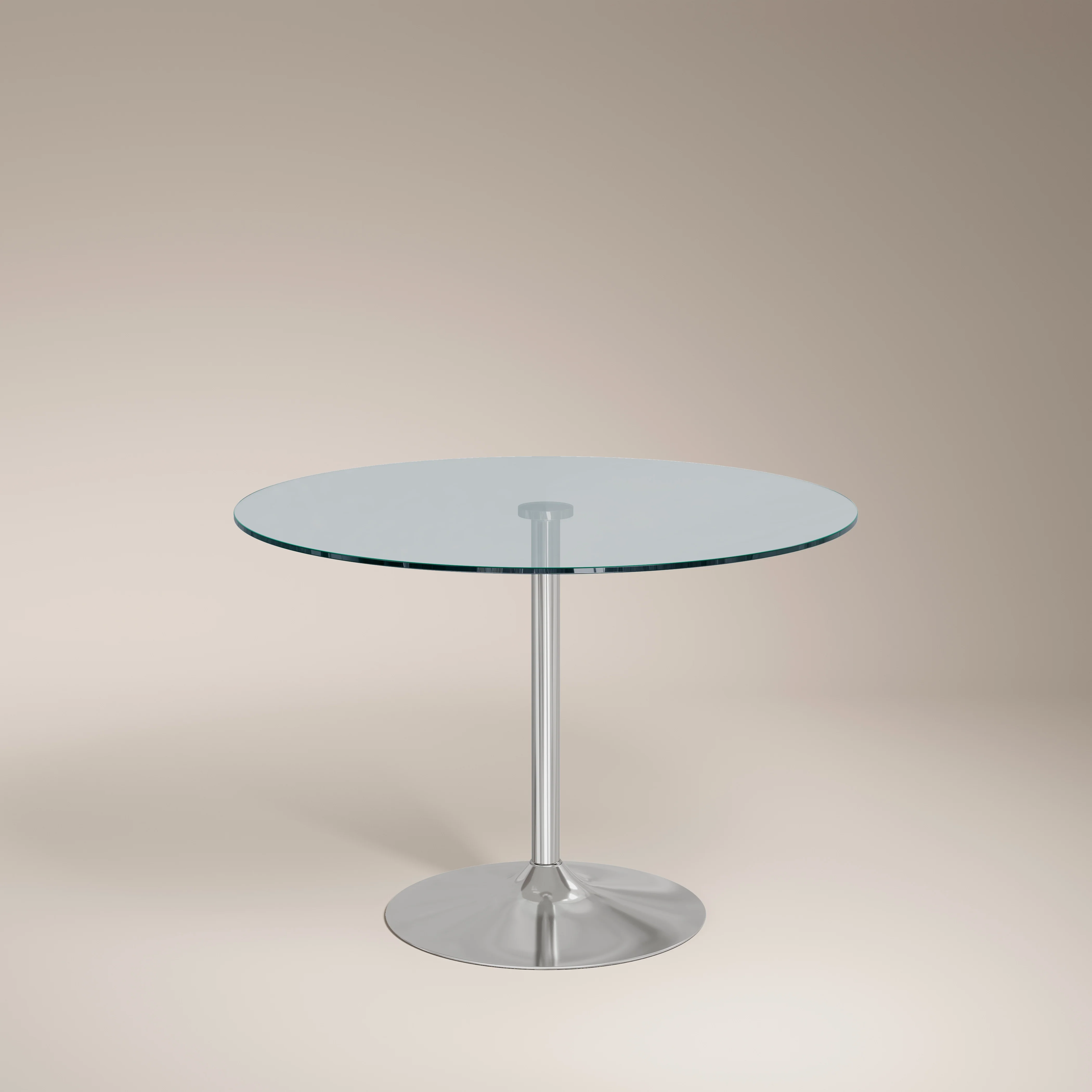 Ida 4 Seat Round Dining Table | Glass & Chrome - Image 3