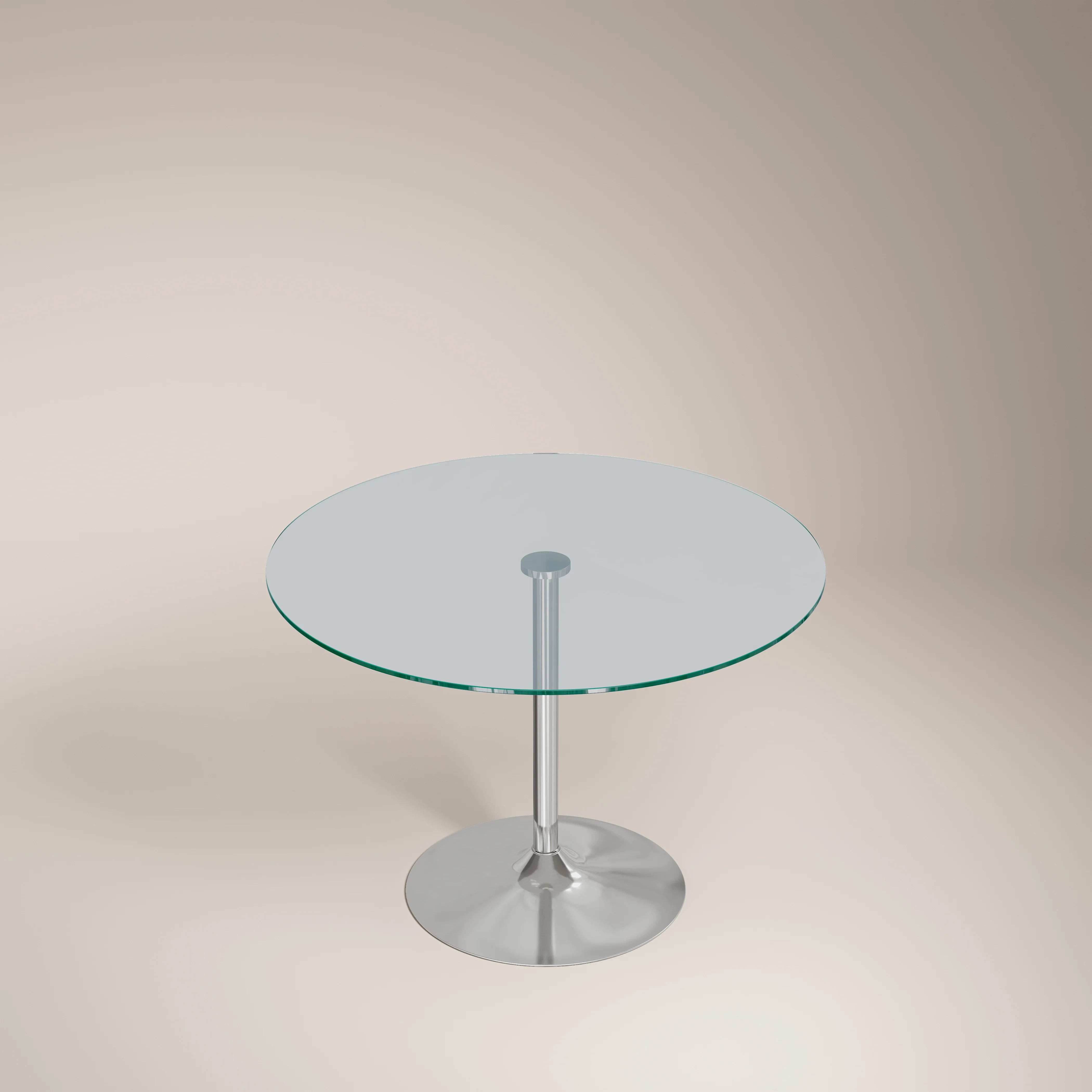 Ida 4 Seat Round Dining Table | Glass & Chrome - Image 4