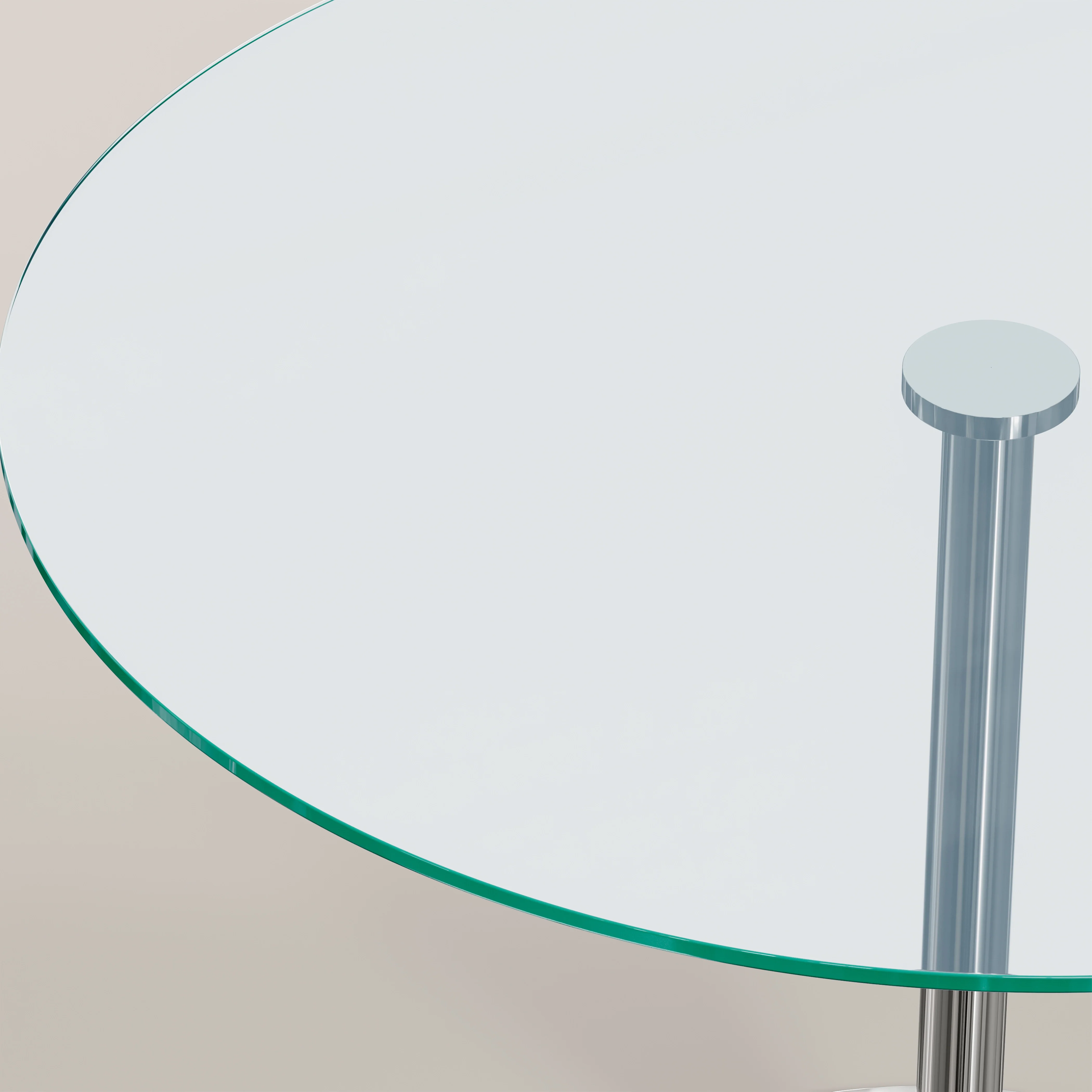 Ida 4 Seat Round Dining Table | Glass & Chrome - Image 6